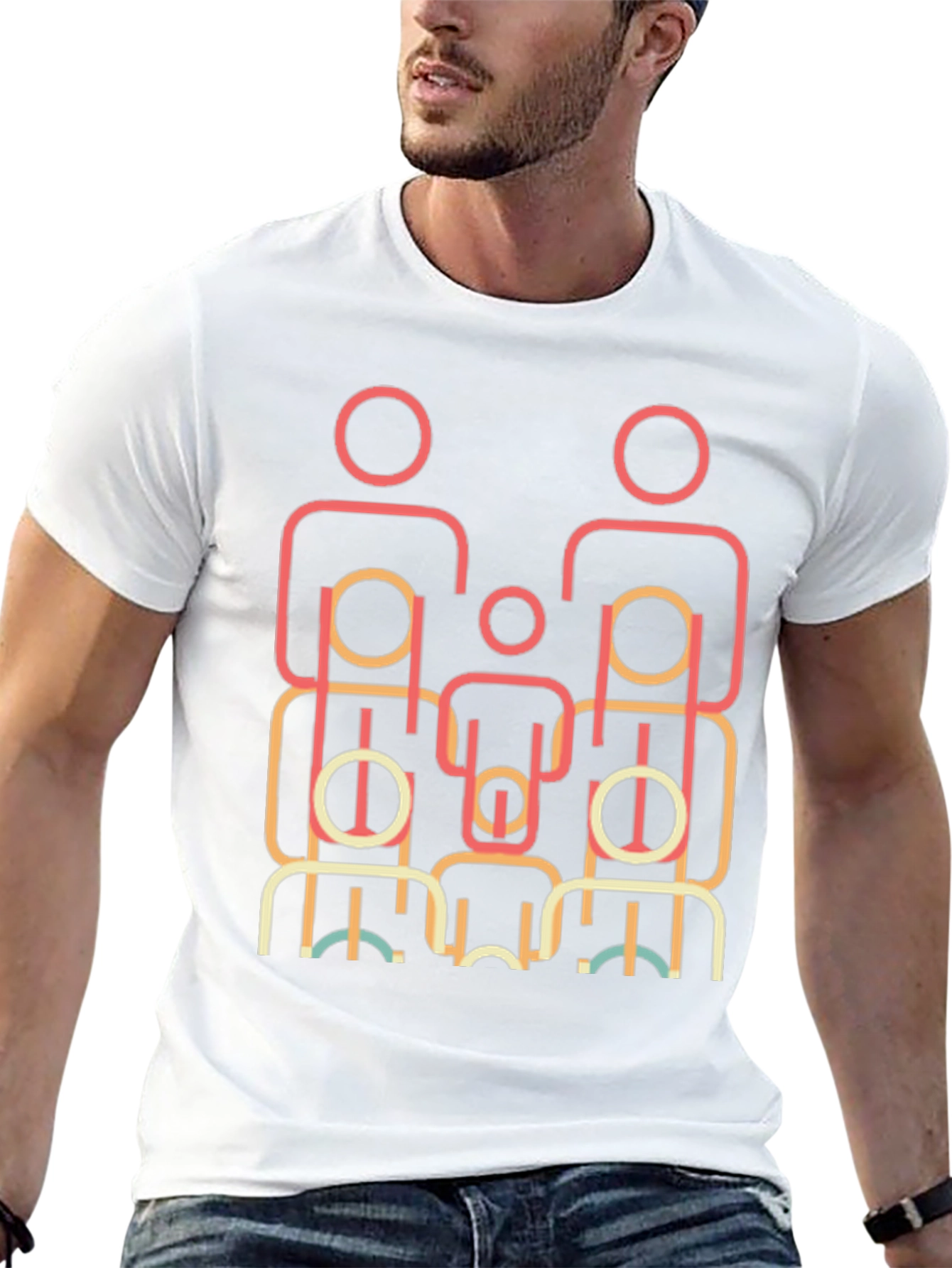 Abstract Family Graphic T-Shirt - Unique Design