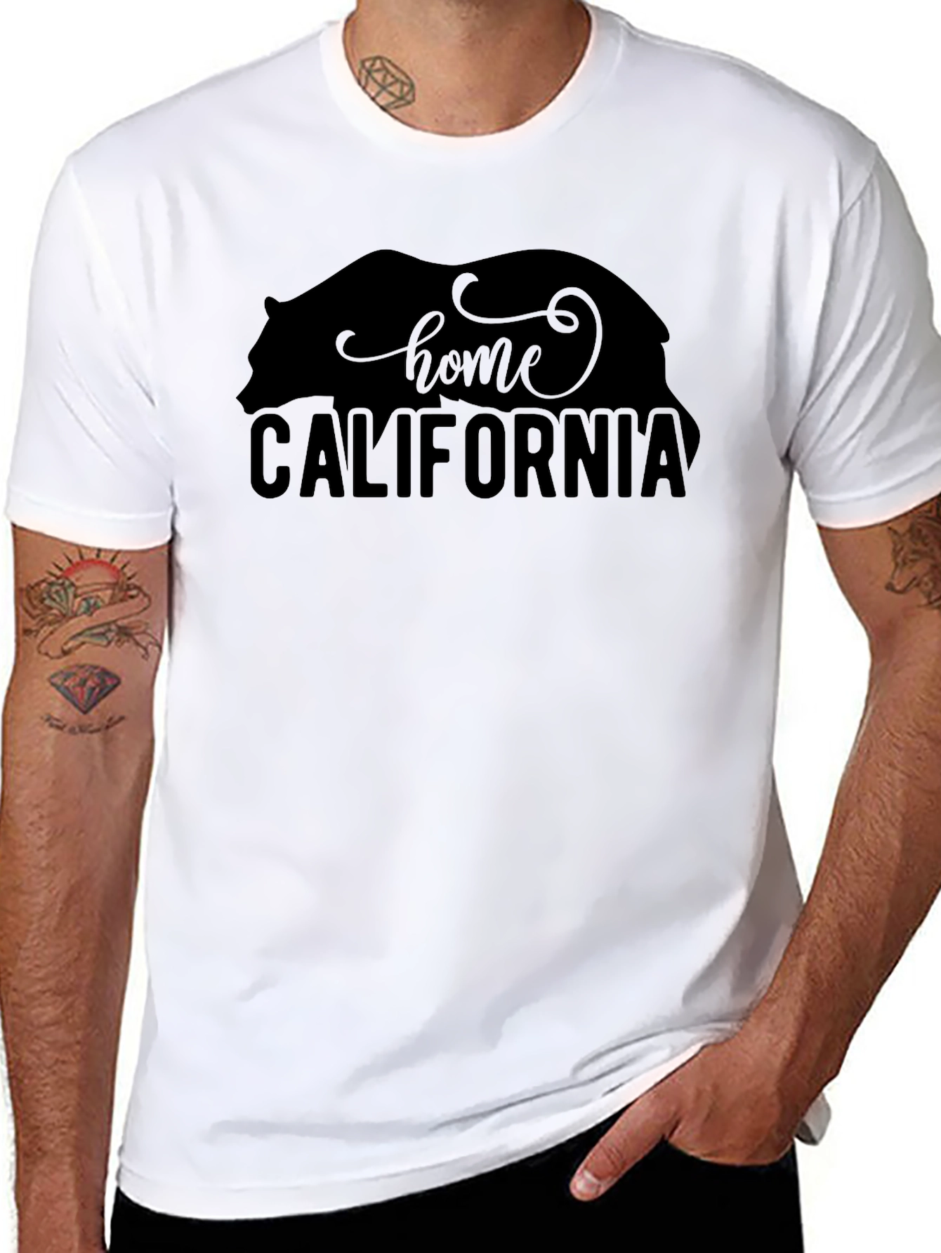 California Home Bear Graphic T-Shirt - Black