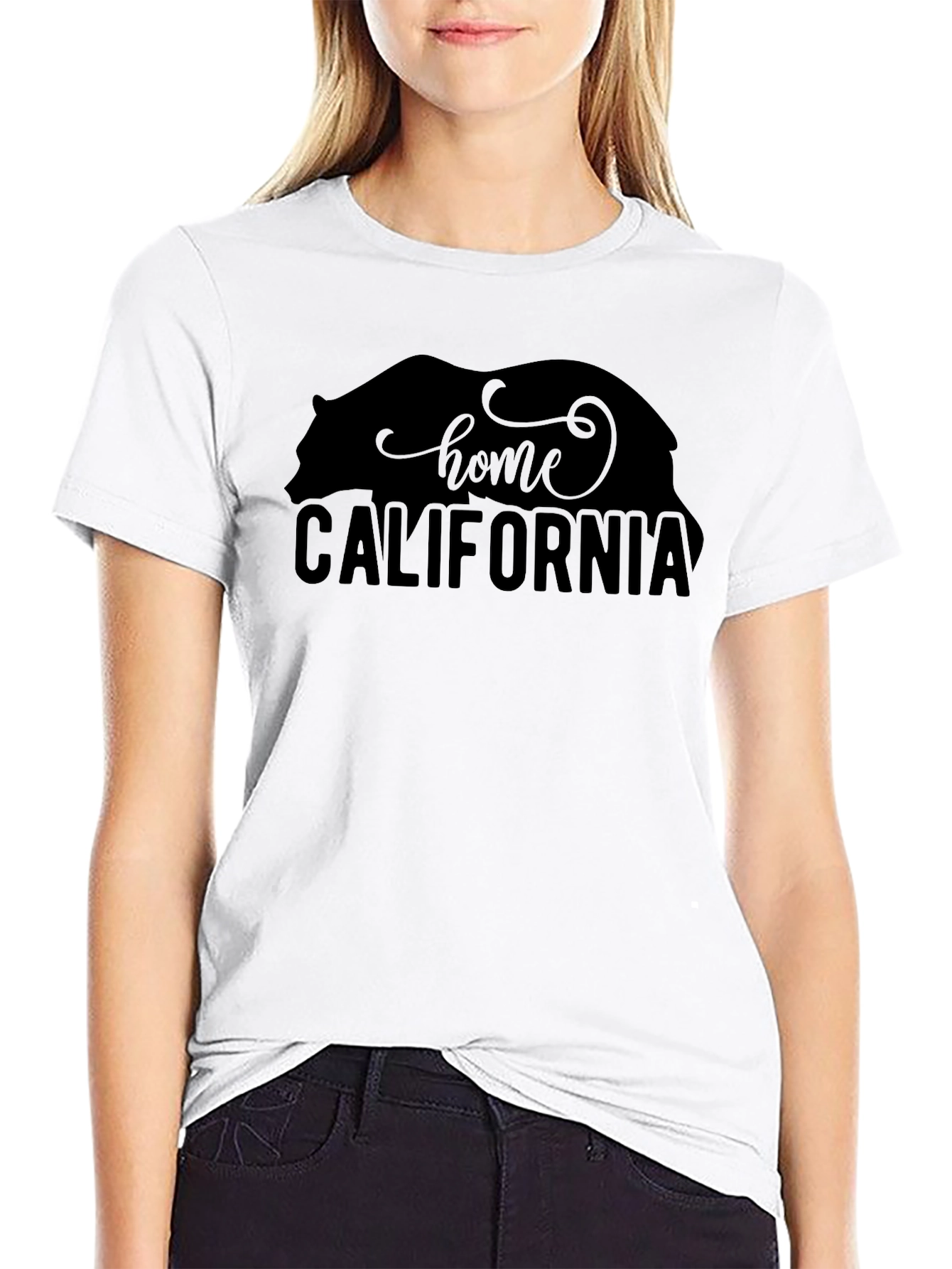 California Home Bear Graphic T-Shirt - Black