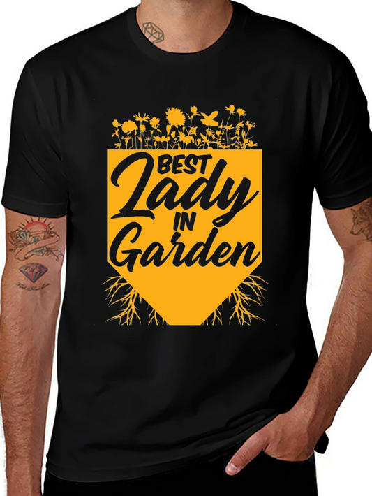 Best Lady in Garden T-Shirt - Black Cotton Tee