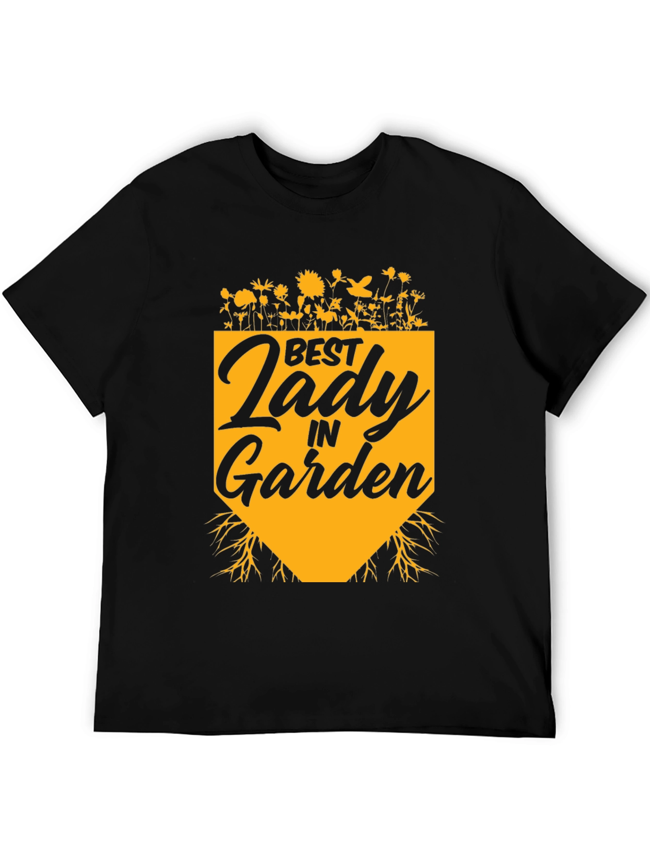 Best Lady in Garden T-Shirt - Black Cotton Tee