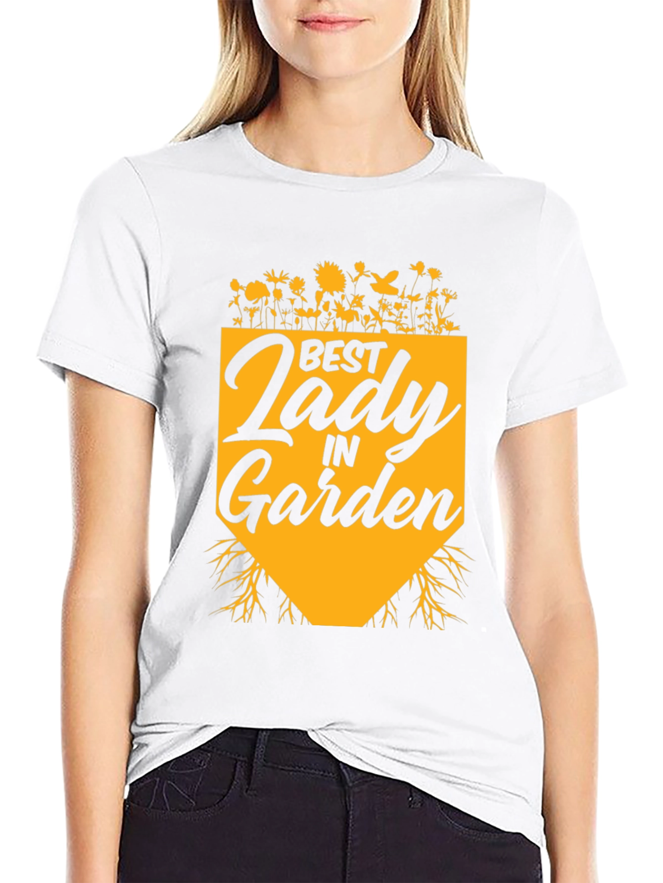 Best Lady in Garden T-Shirt - Black Cotton Tee