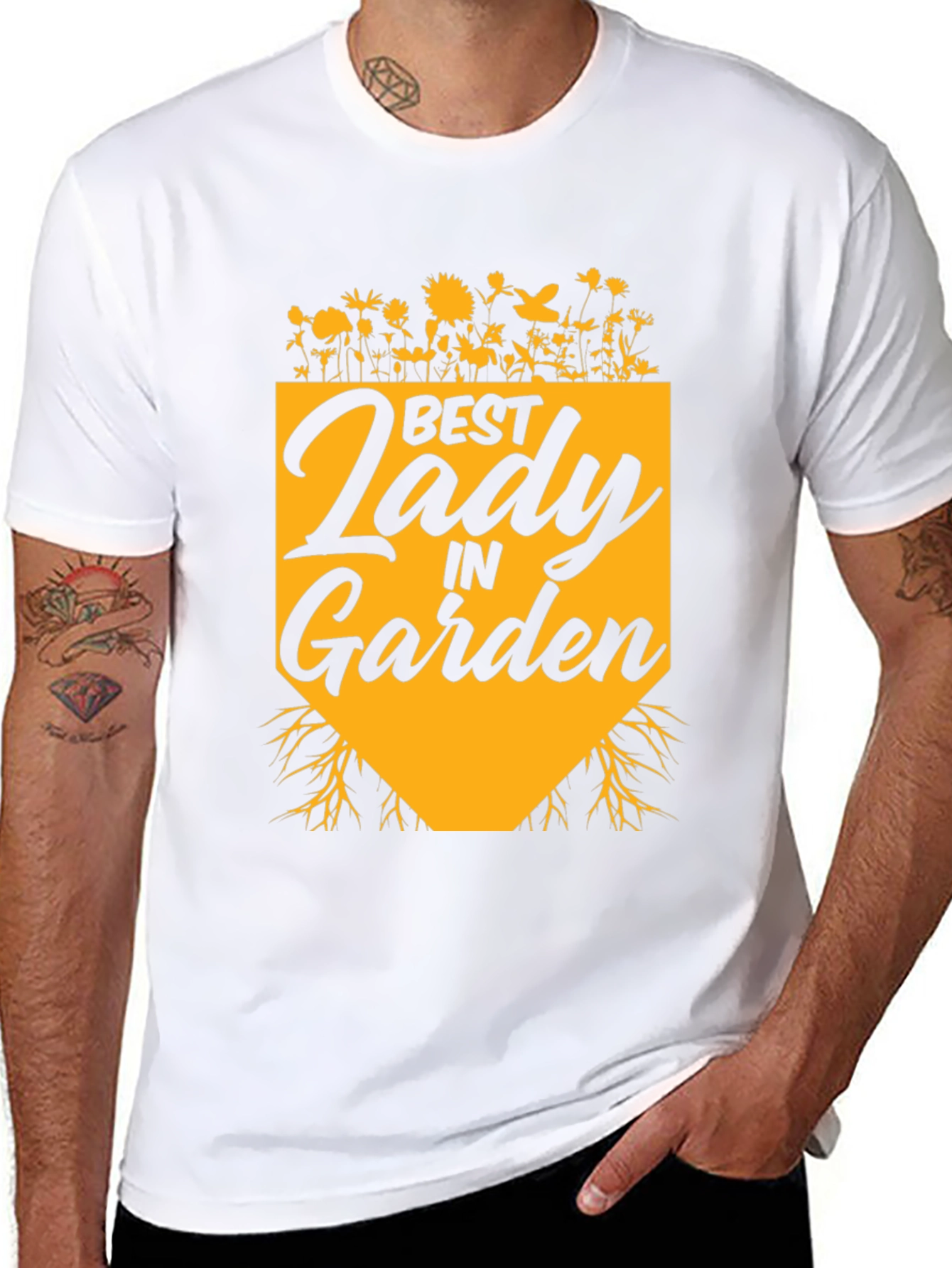 Best Lady in Garden T-Shirt - Black Cotton Tee