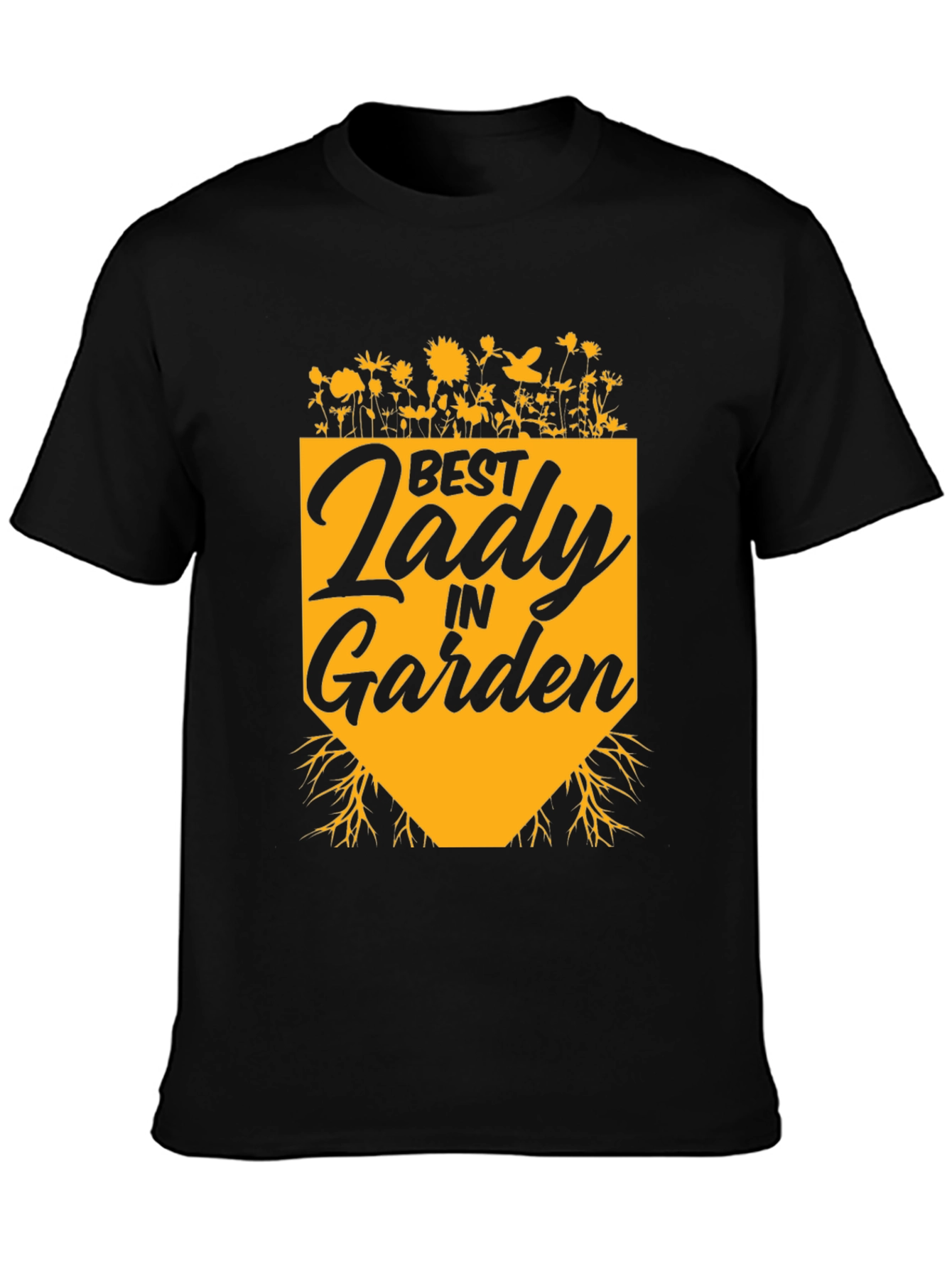 Best Lady in Garden T-Shirt - Black Cotton Tee