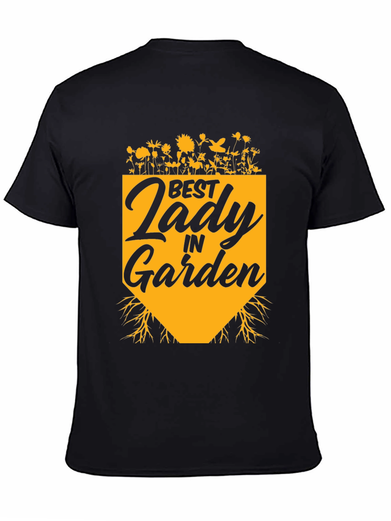Best Lady in Garden T-Shirt - Black Cotton Tee