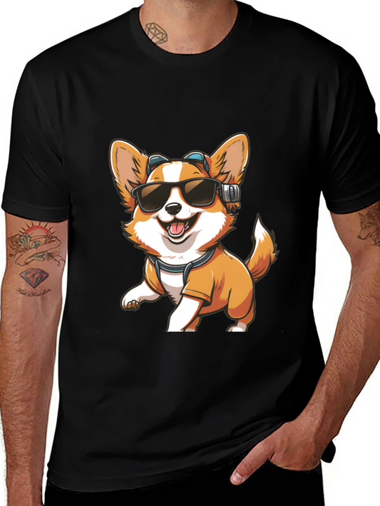 Cool Corgi Dog Graphic Tee - Fun & Stylish!