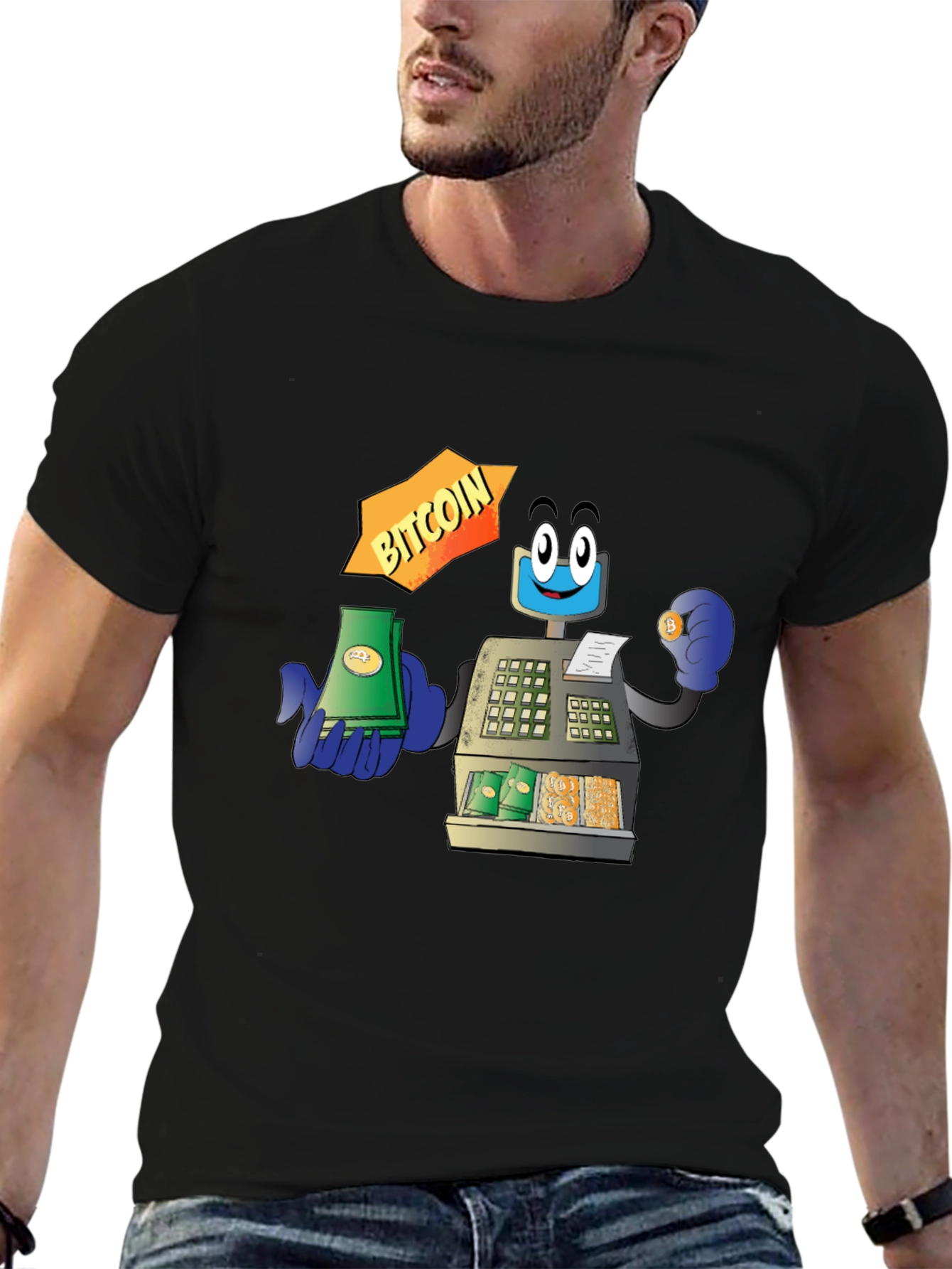 Bitcoin Cash Register Black T-Shirt