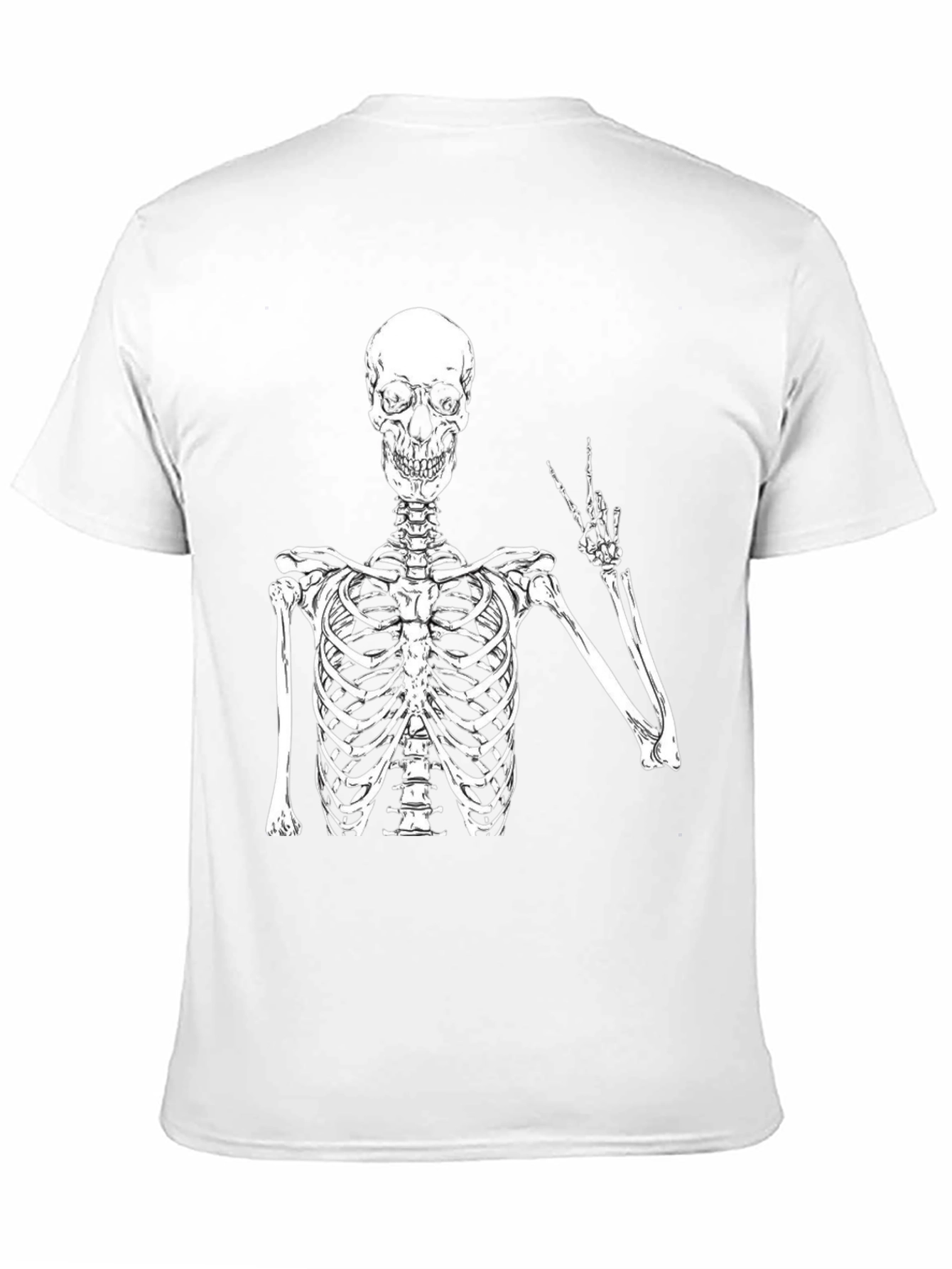 Skeleton Peace Sign Black T-Shirt
