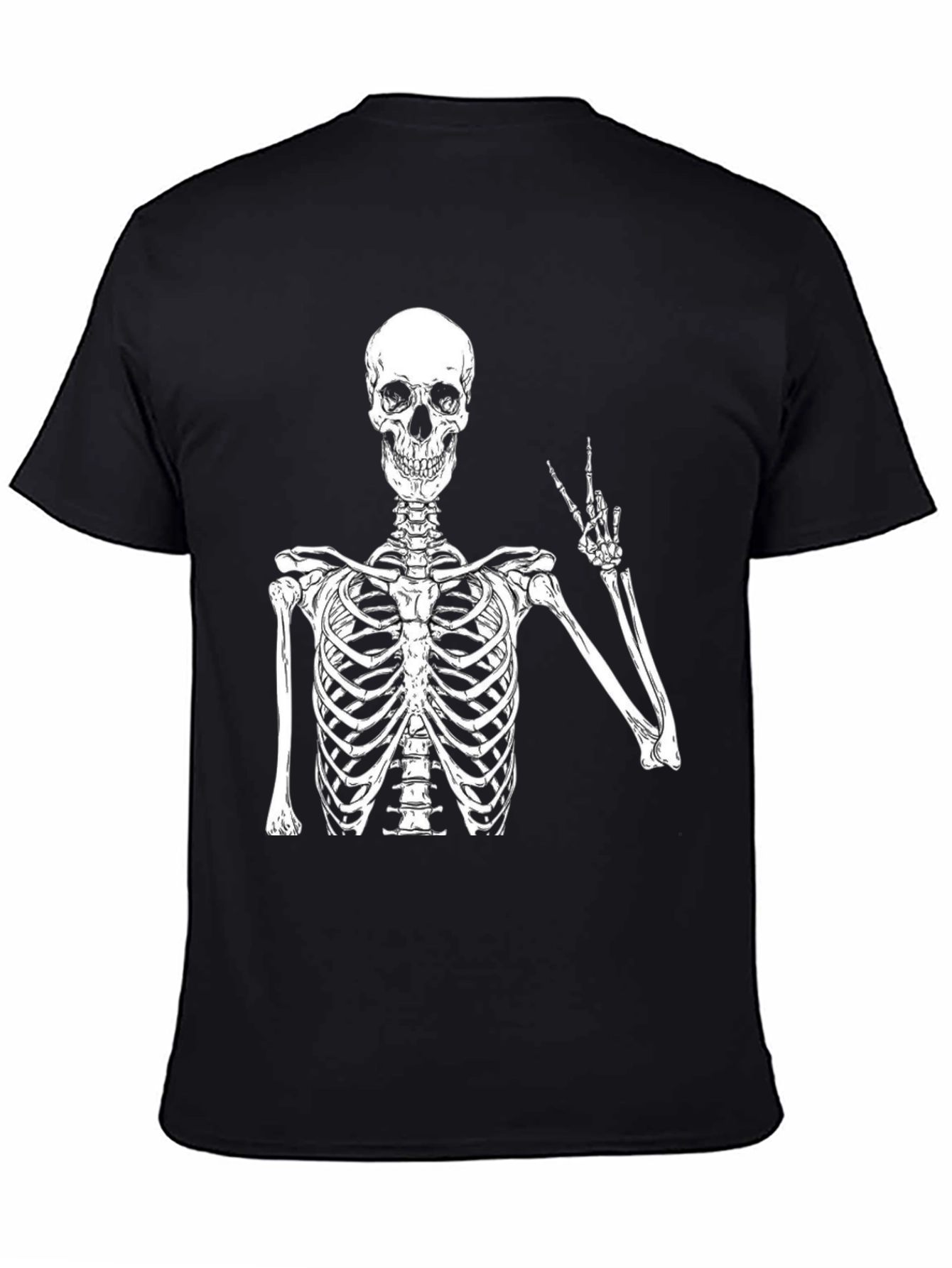 Skeleton Peace Sign Black T-Shirt