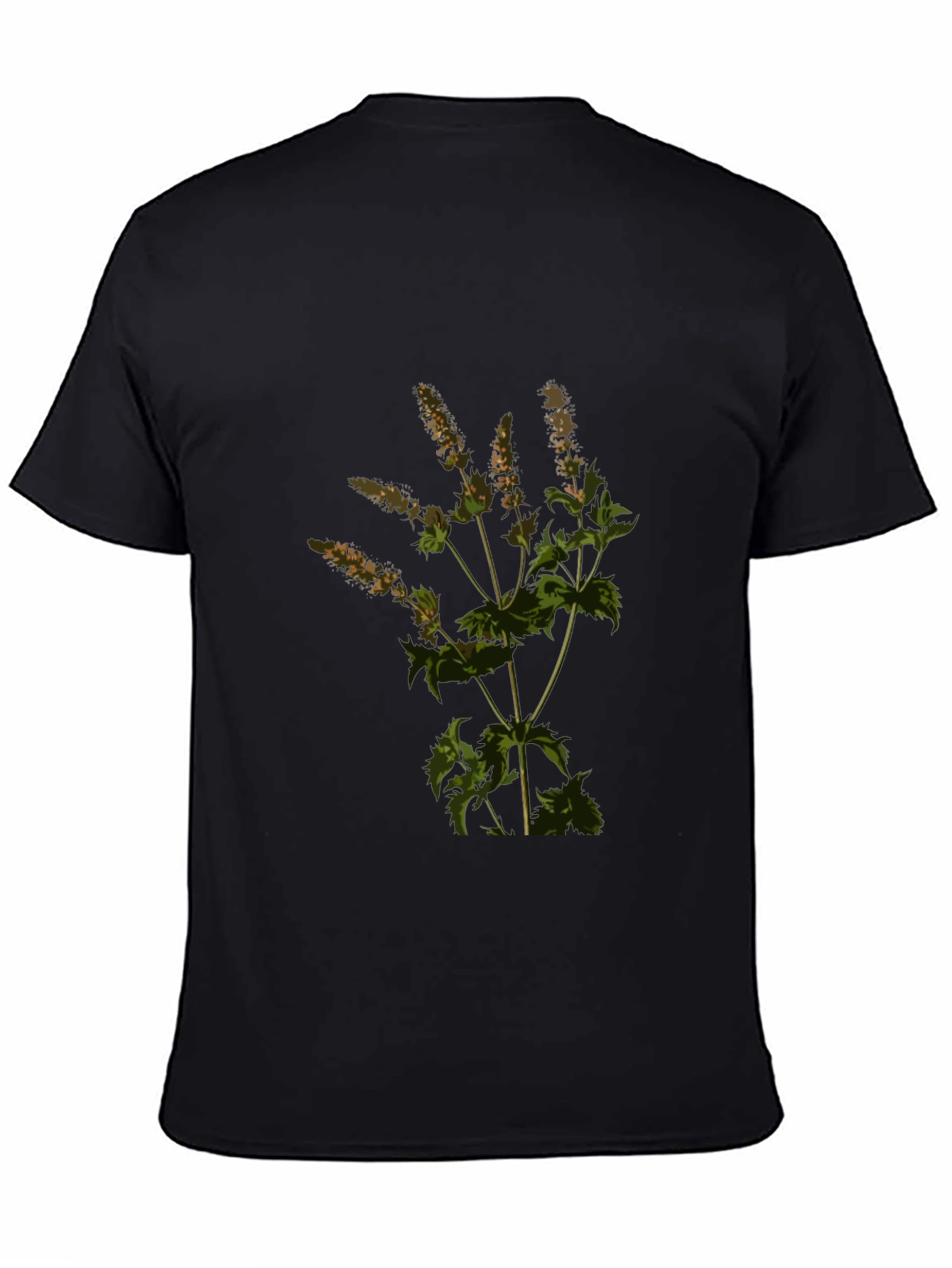 Botanical Print Black T-Shirt