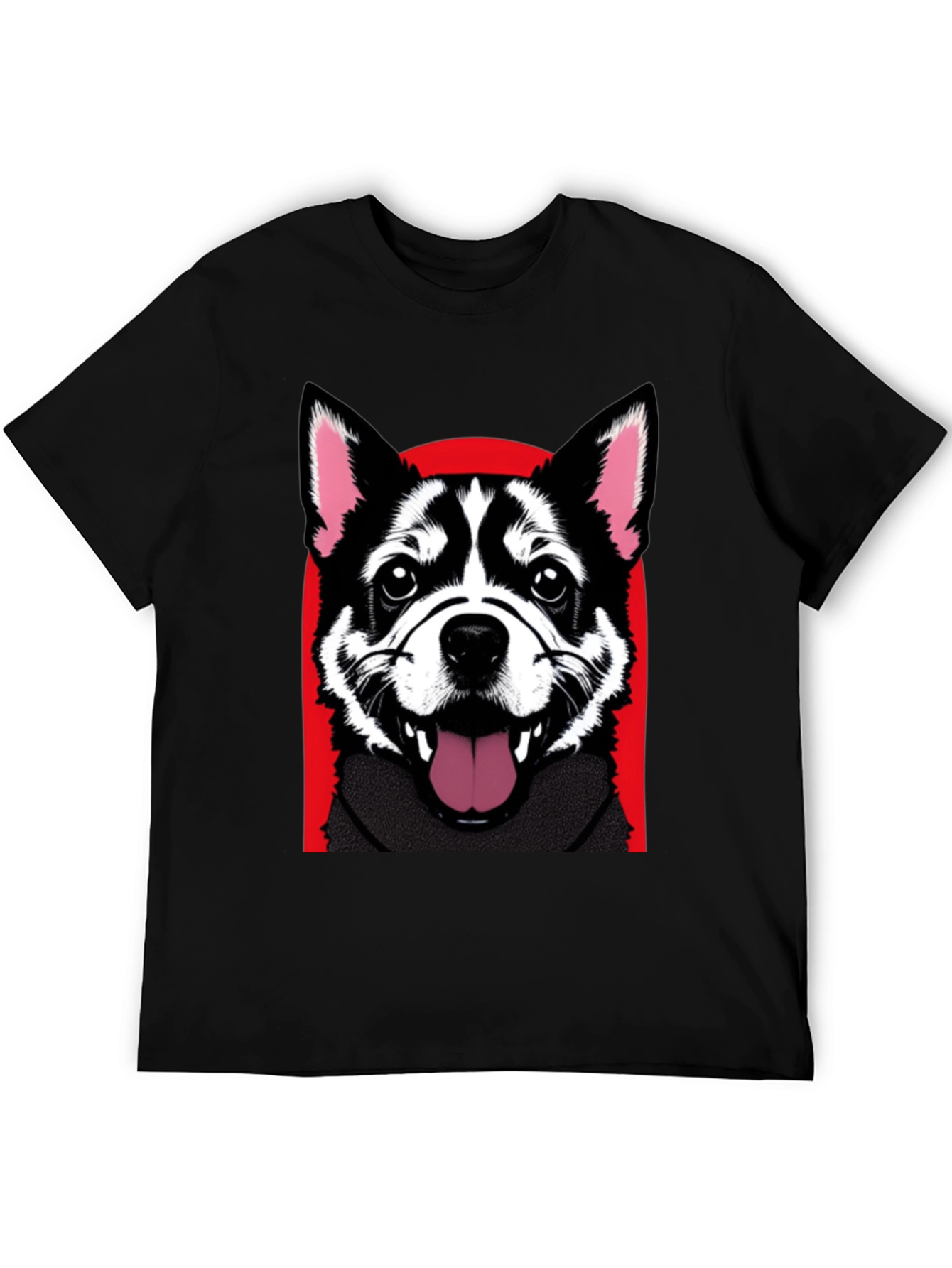 Cool Dog Graphic Tee - Black Cotton Shirt