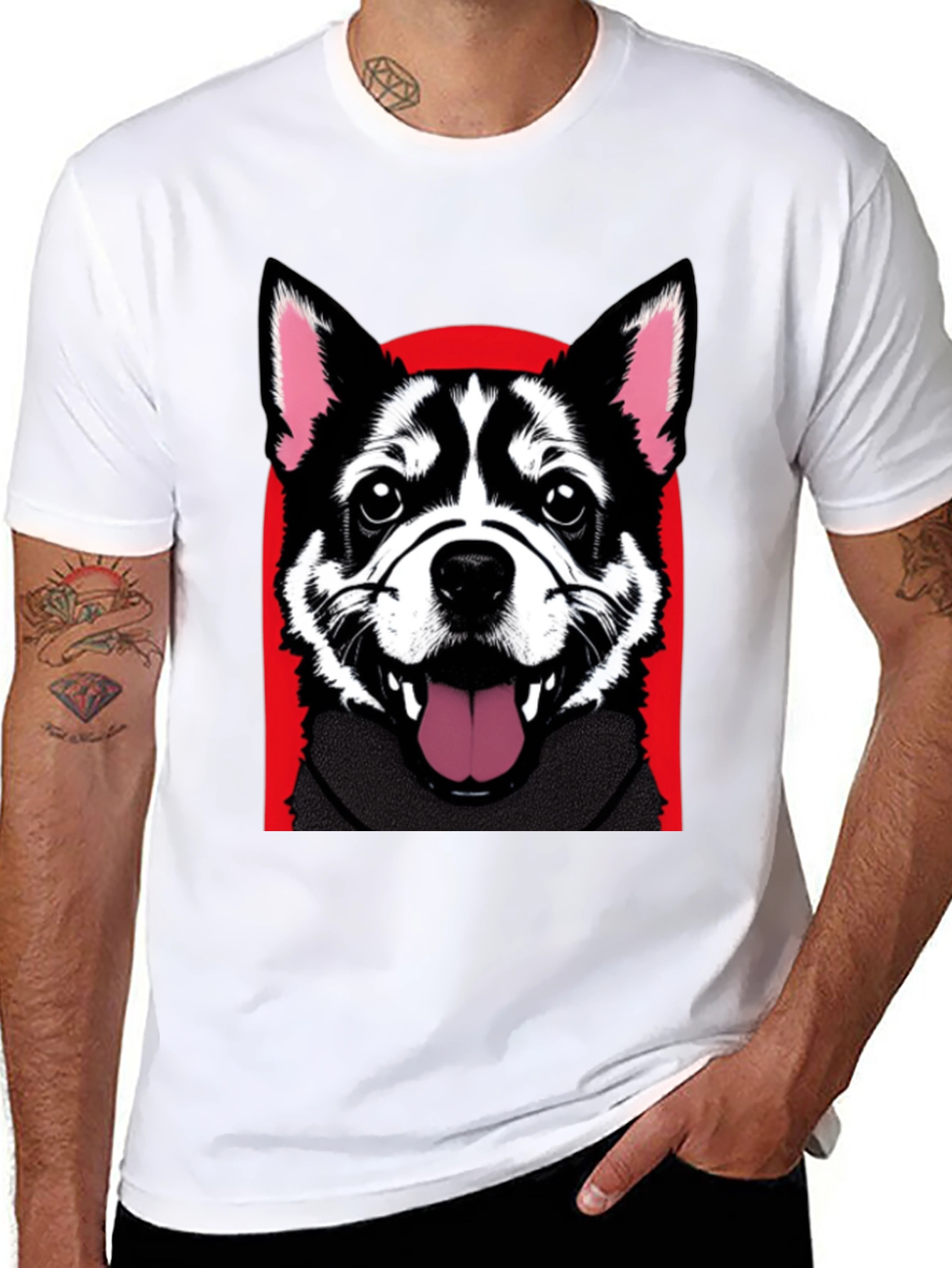 Cool Dog Graphic Tee - Black Cotton Shirt