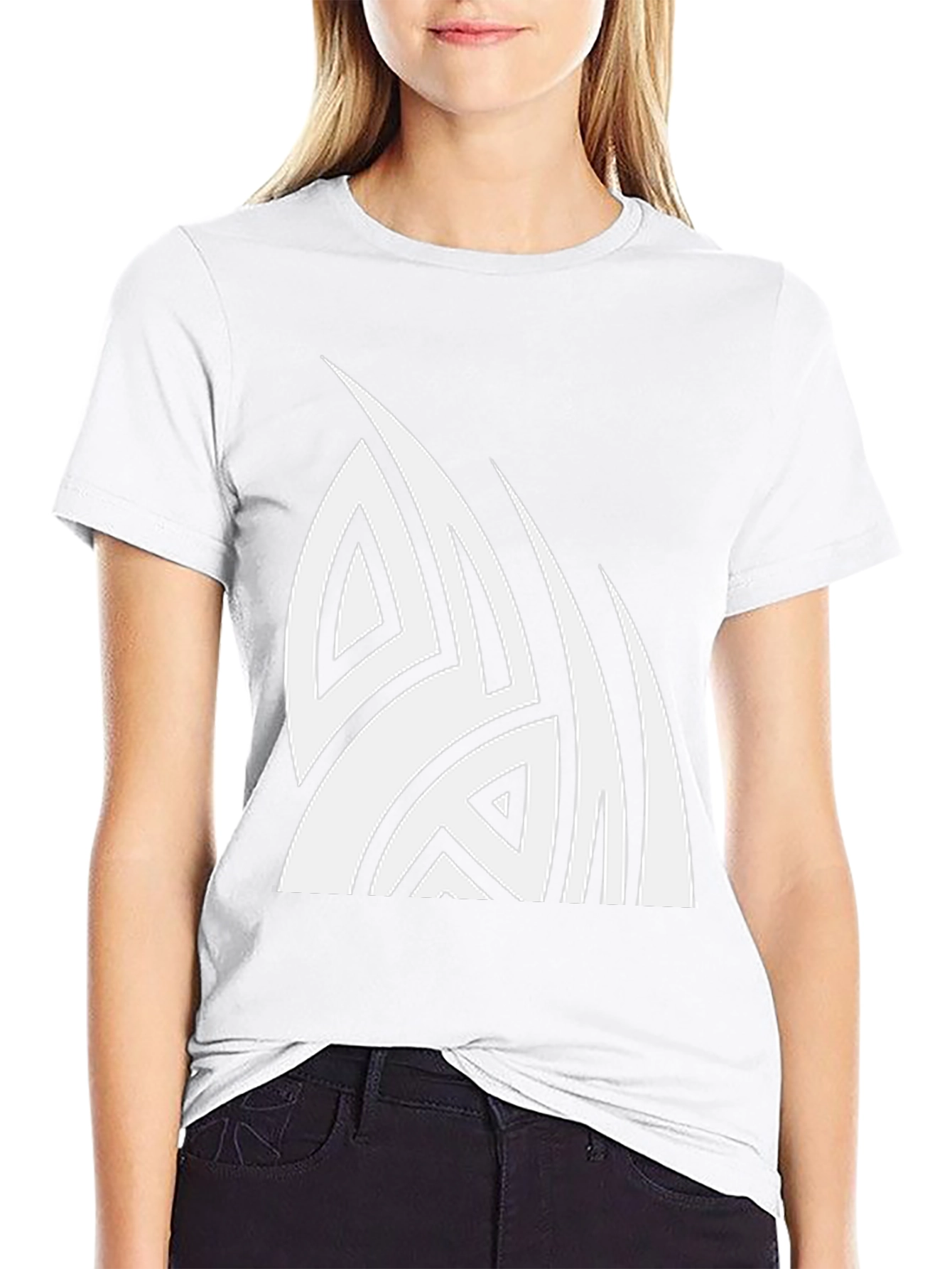 Tribal White Graphic Print Black T-Shirt
