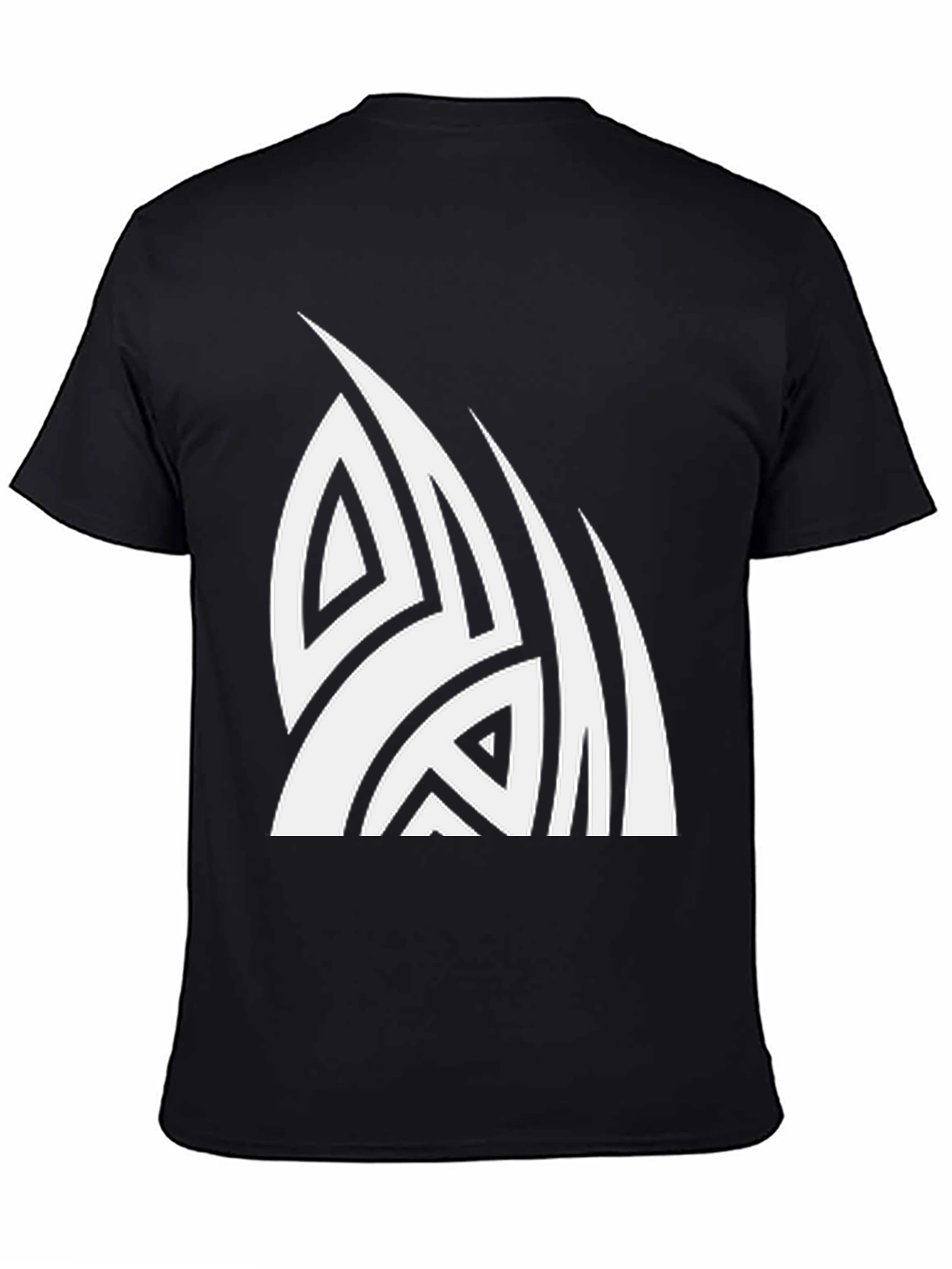 Tribal White Graphic Print Black T-Shirt