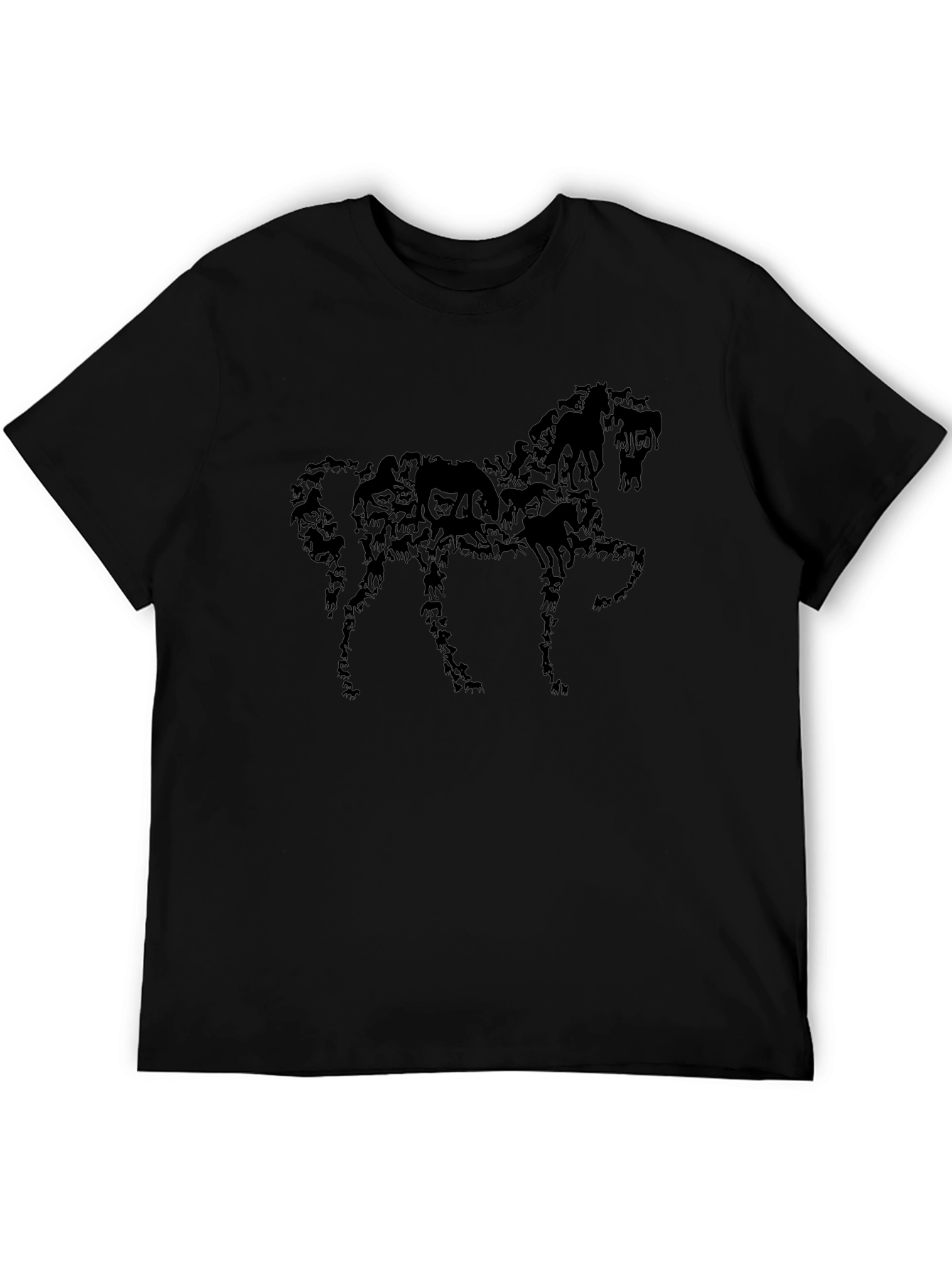 Horse Silhouette Graphic Black T-Shirt