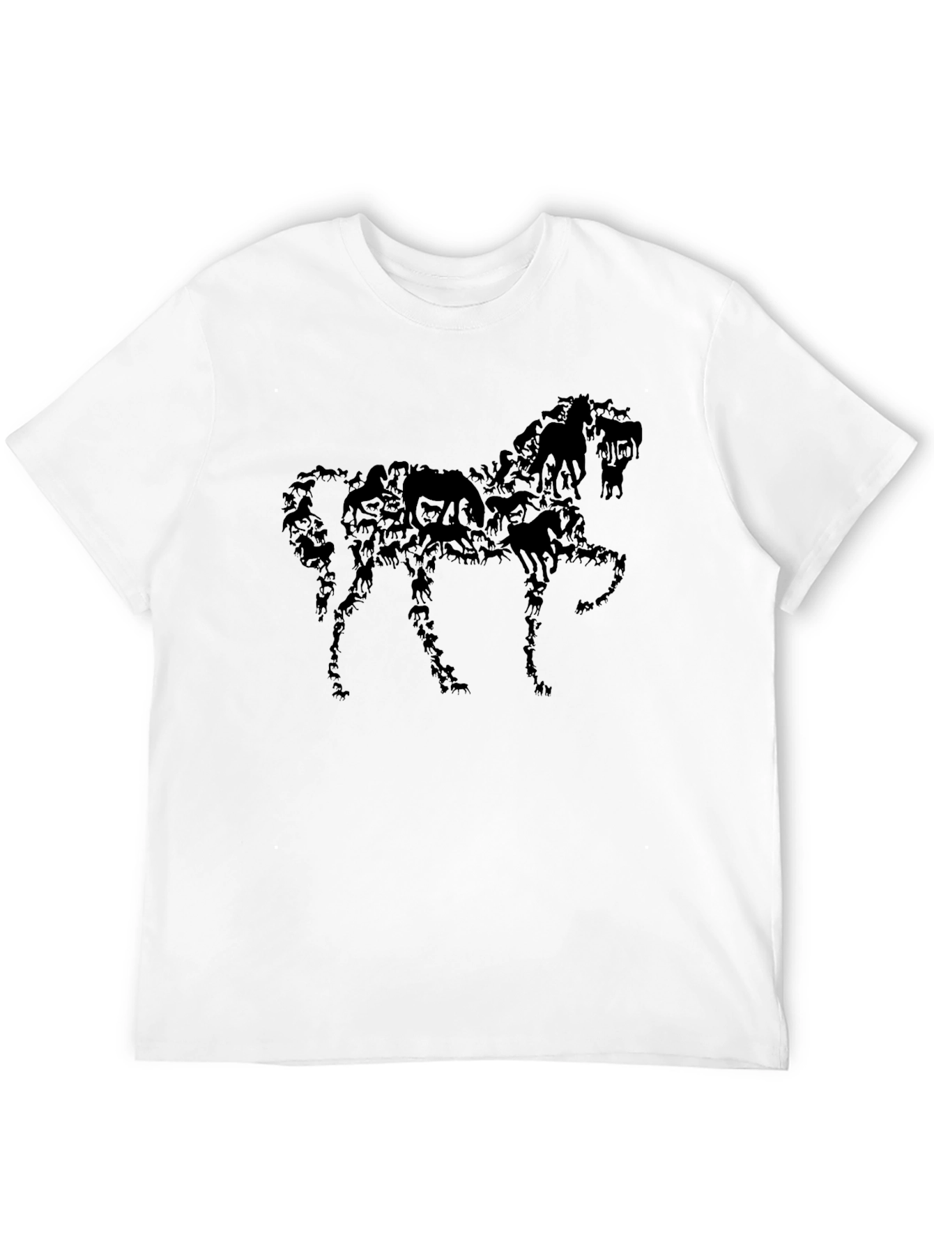 Horse Silhouette Graphic Black T-Shirt