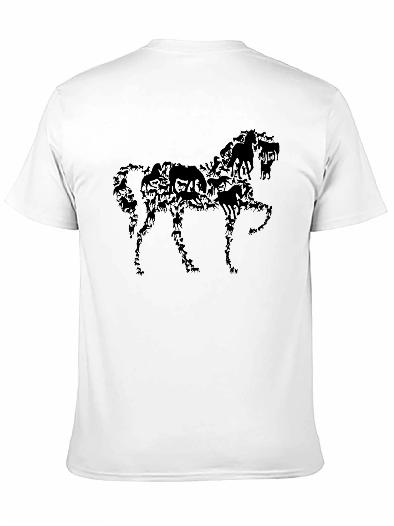 Horse Silhouette Graphic Black T-Shirt