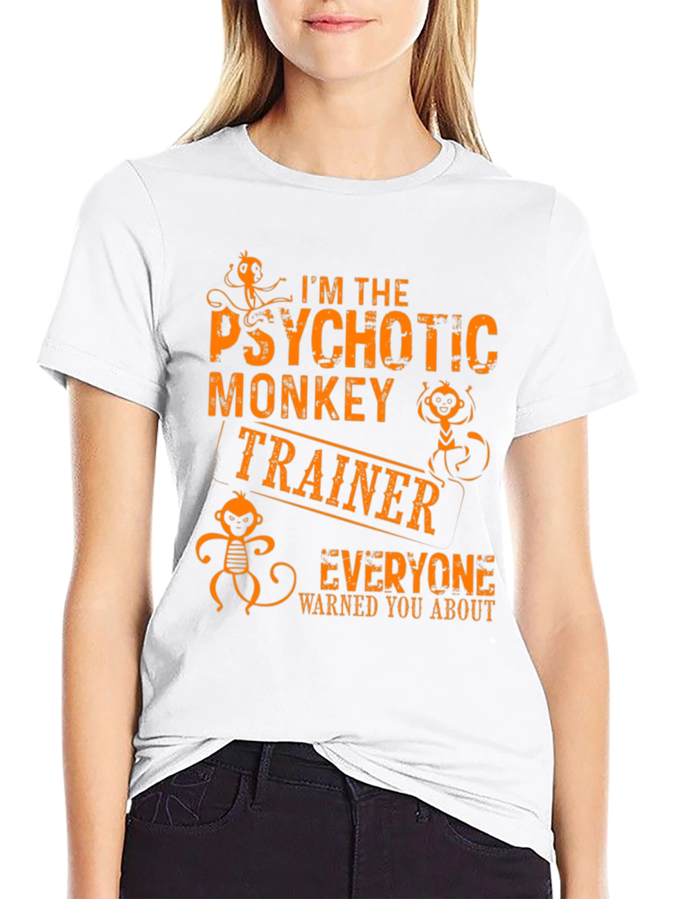 Psychotic Monkey Trainer Graphic Tee - Novelty T-Shirt