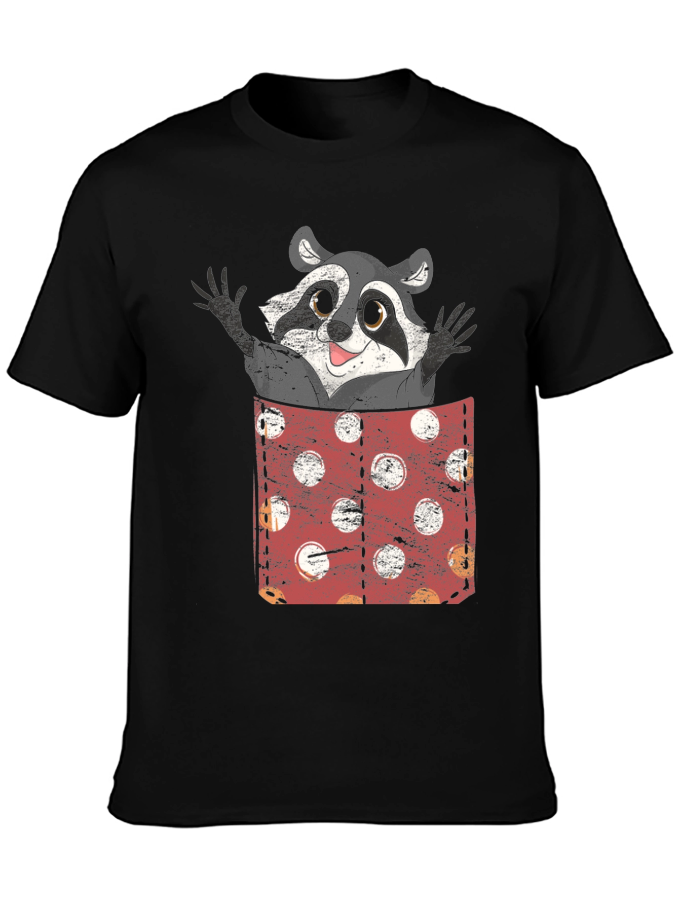 Raccoon Pocket T-Shirt - Funny Animal Tee