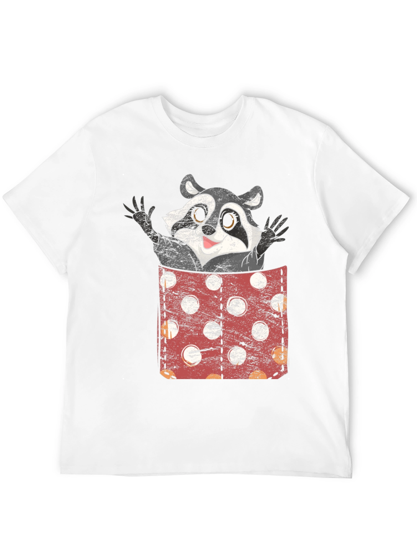 Raccoon Pocket T-Shirt - Funny Animal Tee