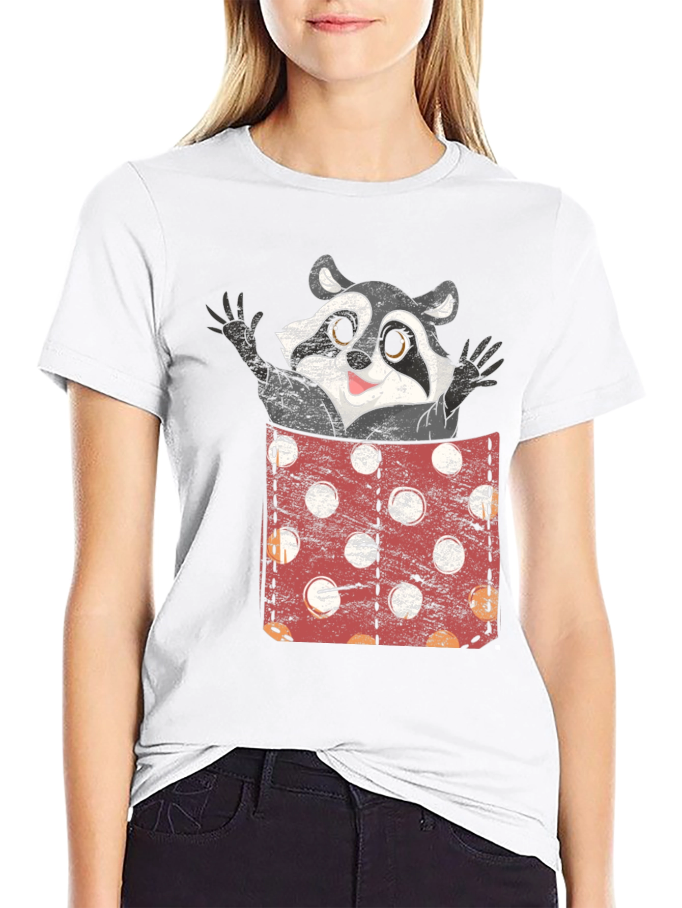 Raccoon Pocket T-Shirt - Funny Animal Tee