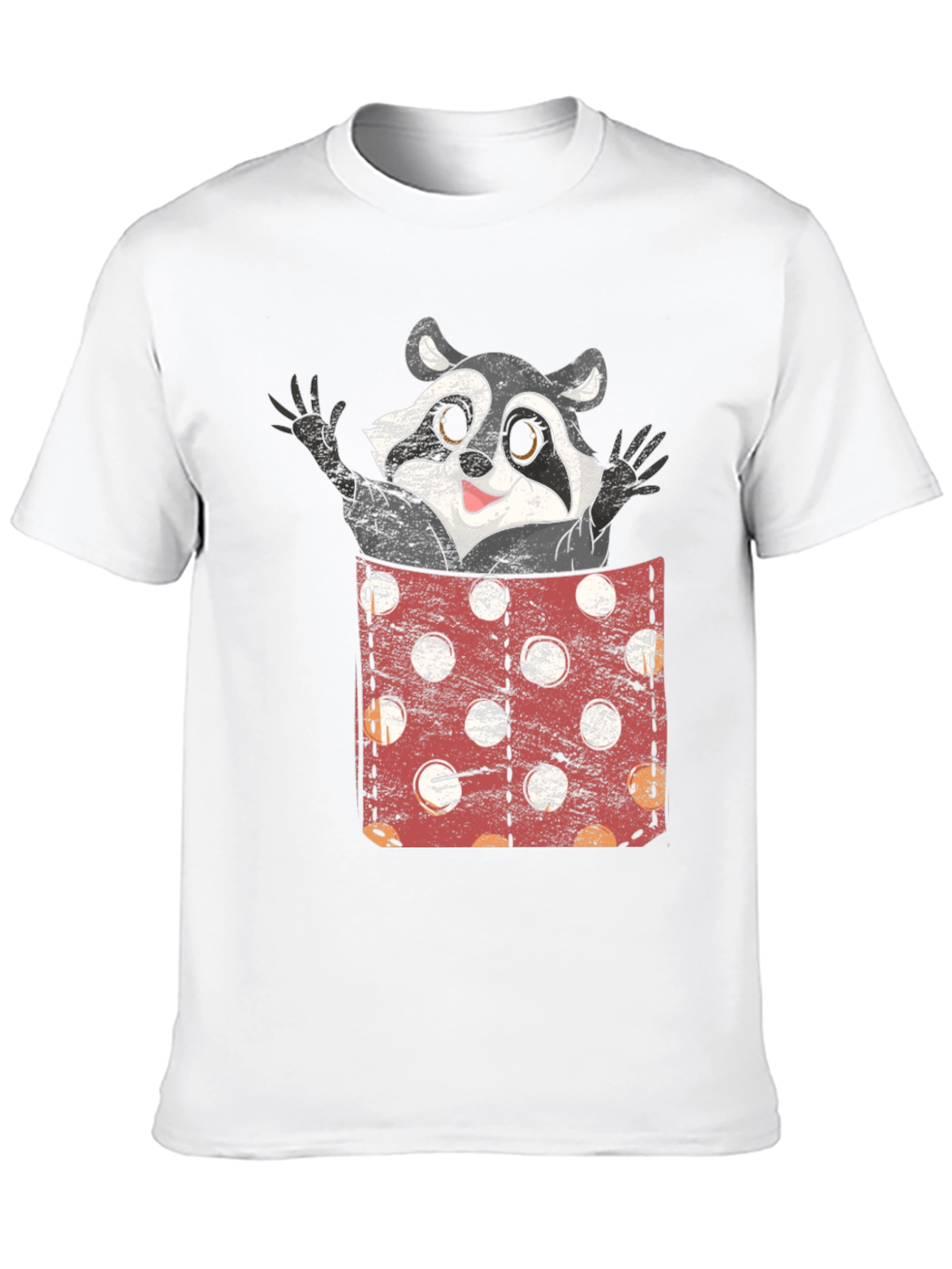 Raccoon Pocket T-Shirt - Funny Animal Tee