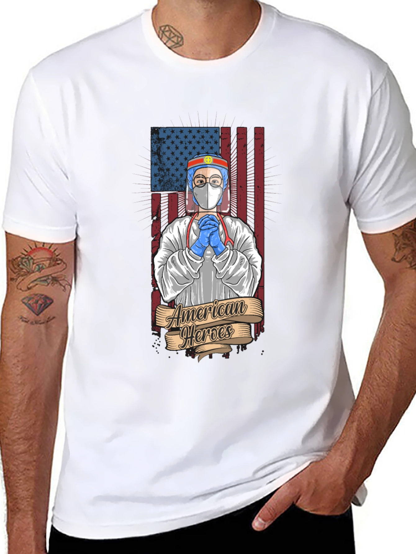 American Heroes T-Shirt - Patriotic Healthcare Design
