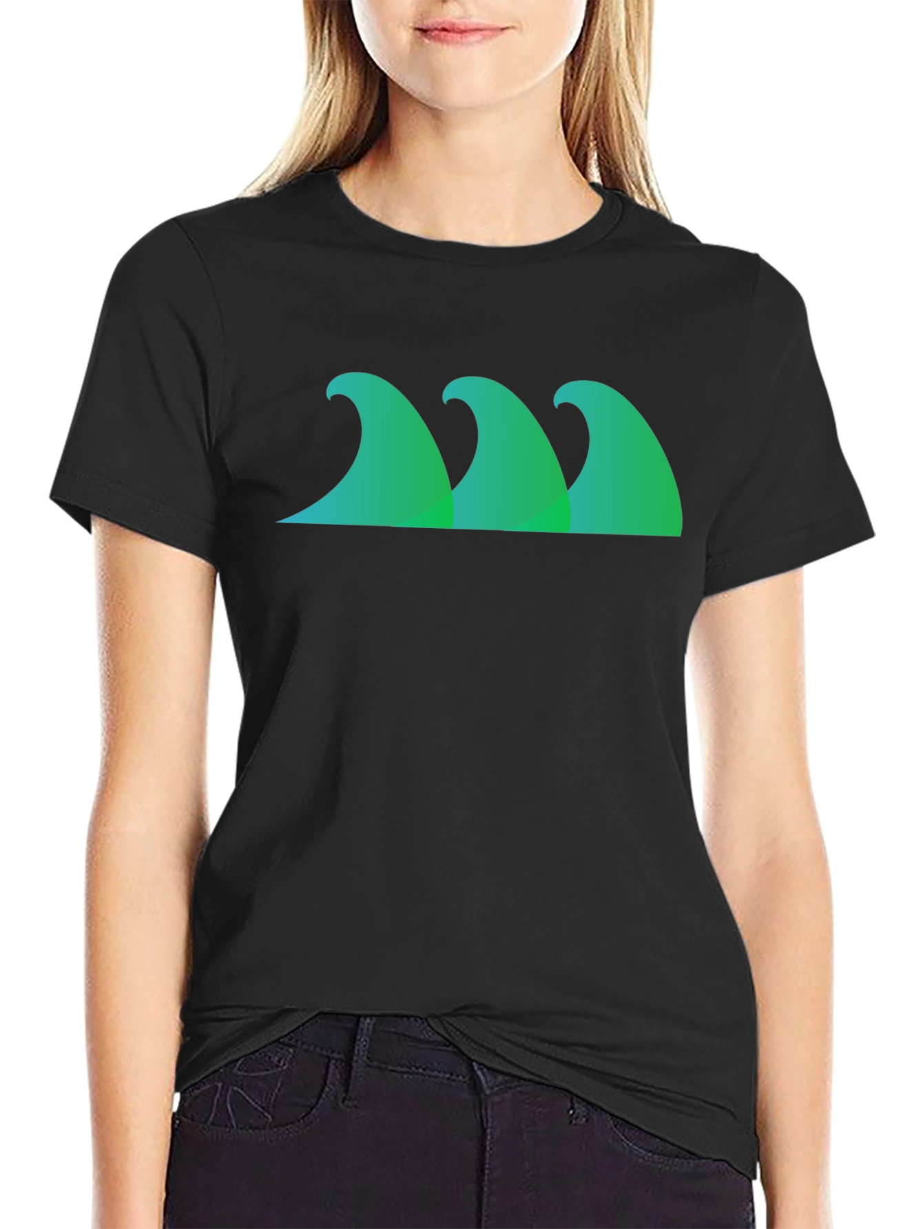 Wave Graphic Black T-Shirt