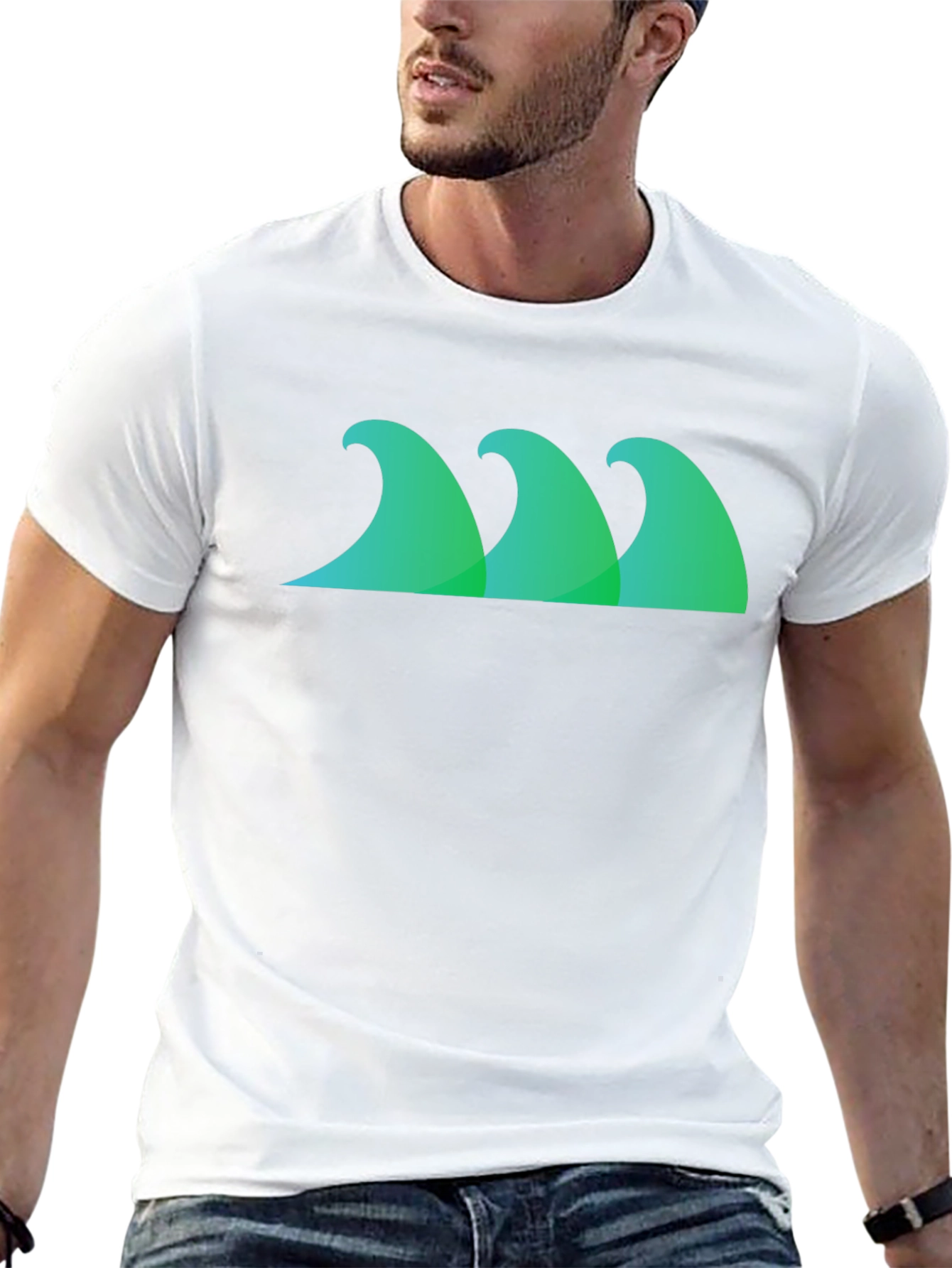 Wave Graphic Black T-Shirt