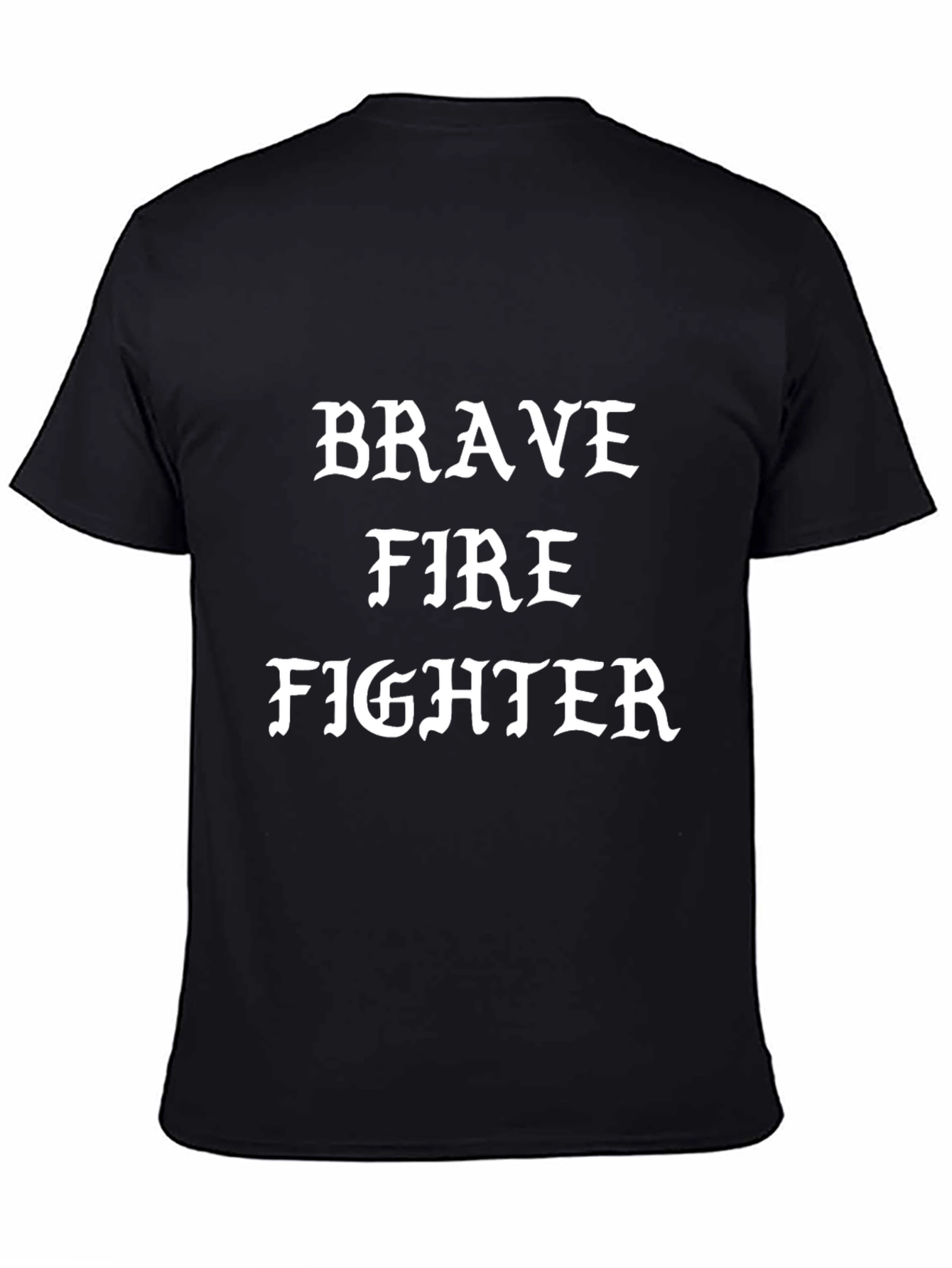 Brave Firefighter Black Graphic T-Shirt