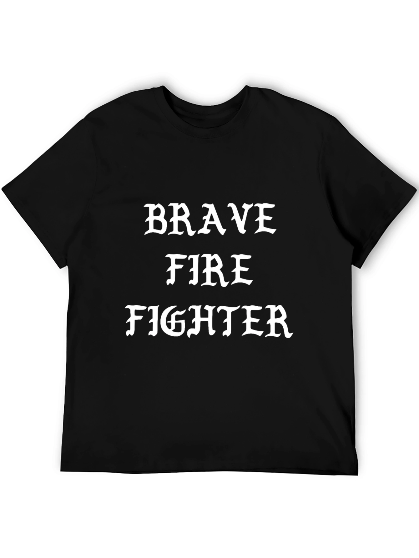 Brave Firefighter Black Graphic T-Shirt