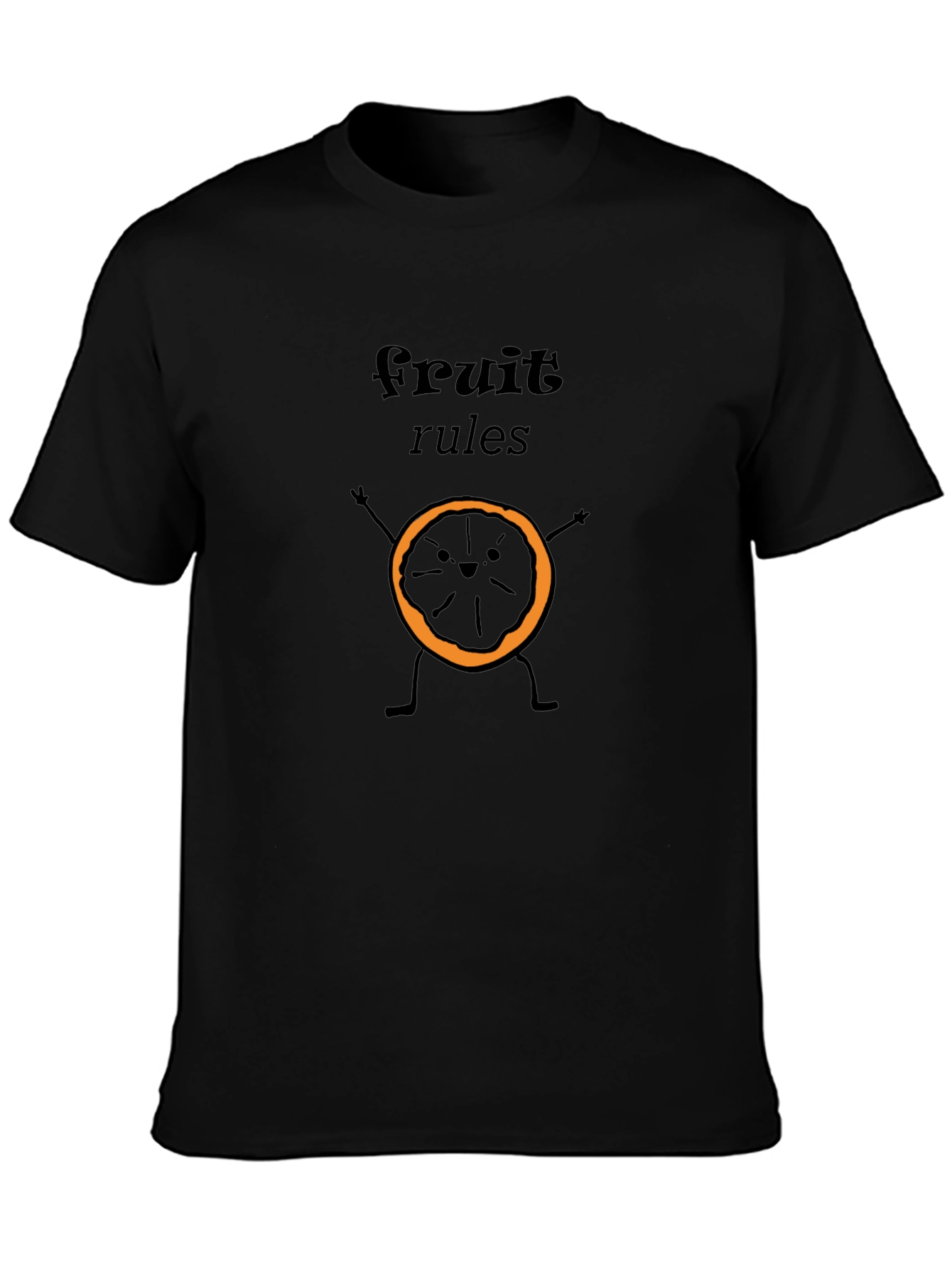 Fruit Rules Graphic T-Shirt - Black Crew Neck Tee