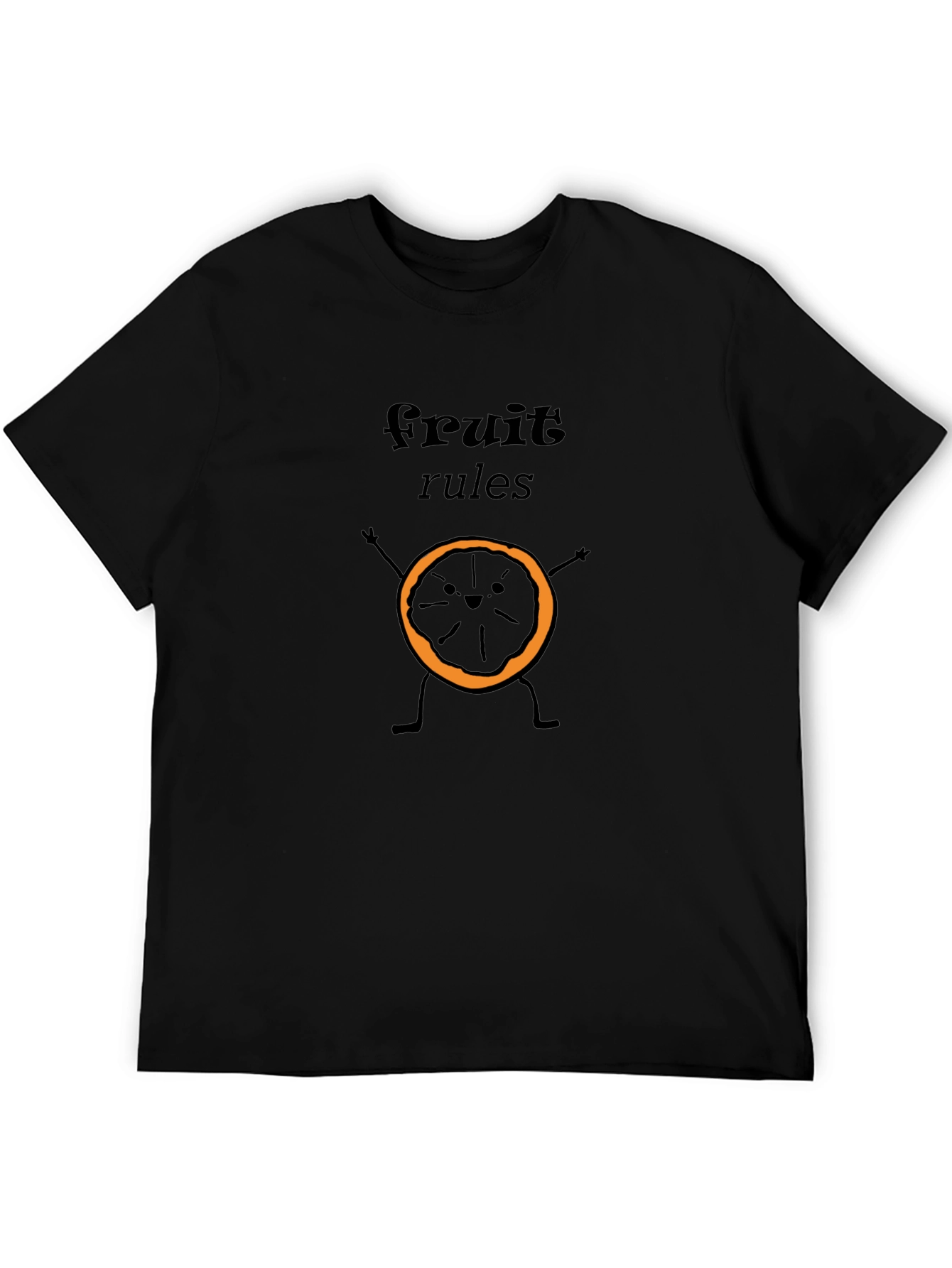 Fruit Rules Graphic T-Shirt - Black Crew Neck Tee