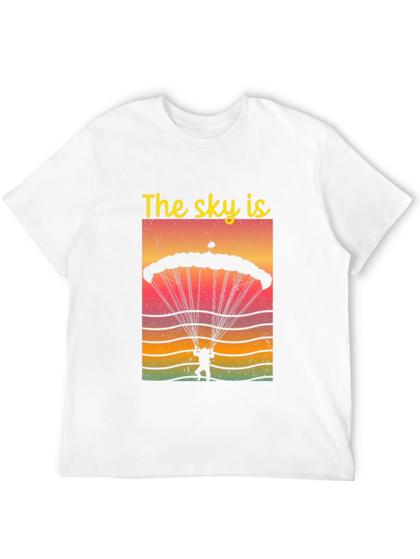 Skydiving Parachute Graphic Tee - The Sky Is