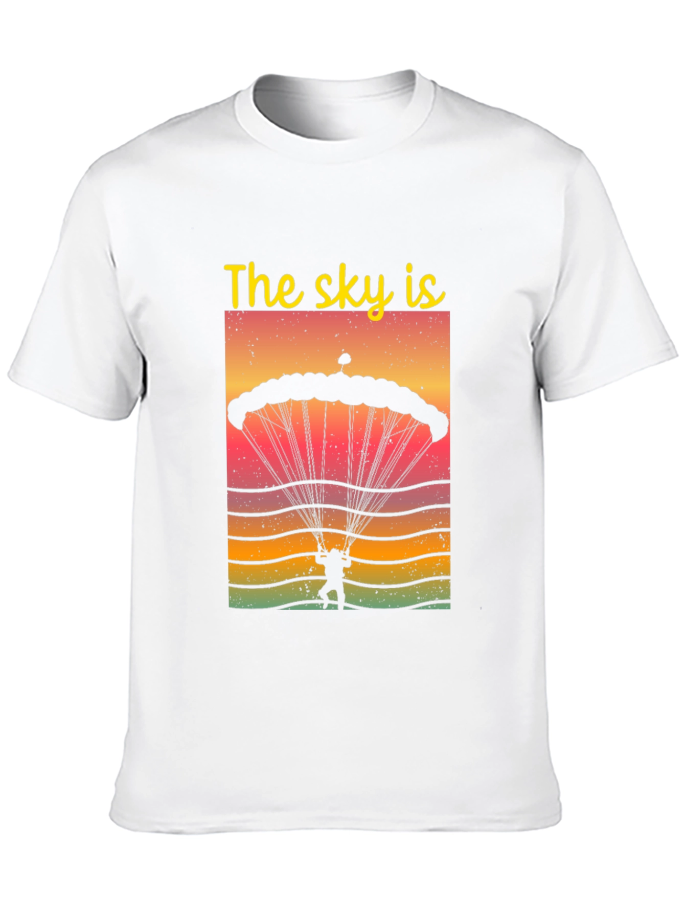 Skydiving Parachute Graphic Tee - The Sky Is