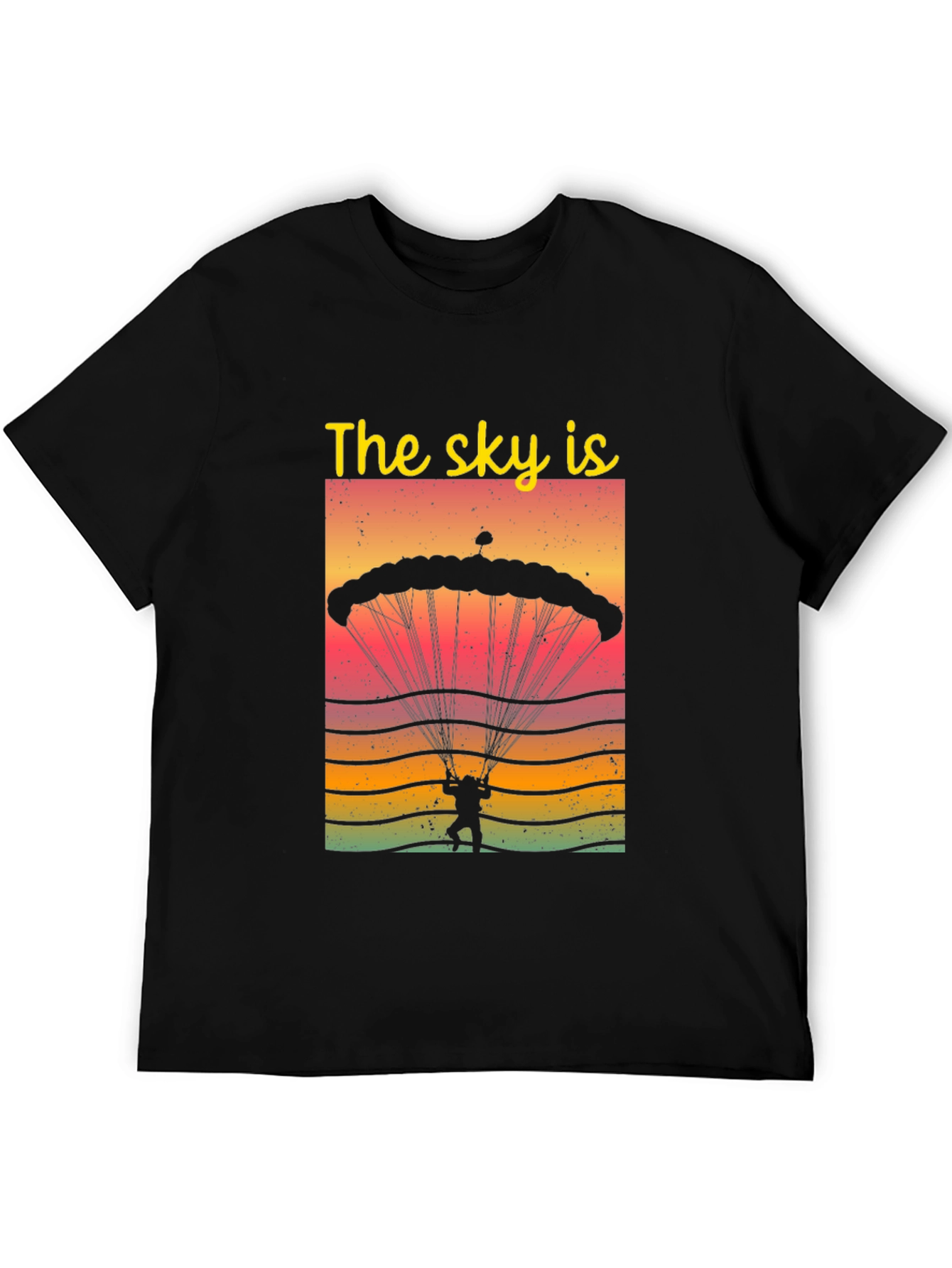 Skydiving Parachute Graphic Tee - The Sky Is
