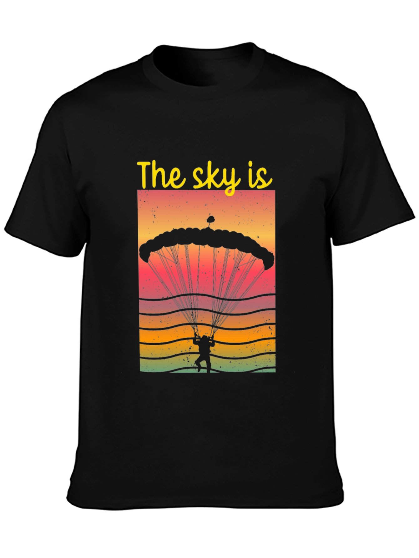 Skydiving Parachute Graphic Tee - The Sky Is