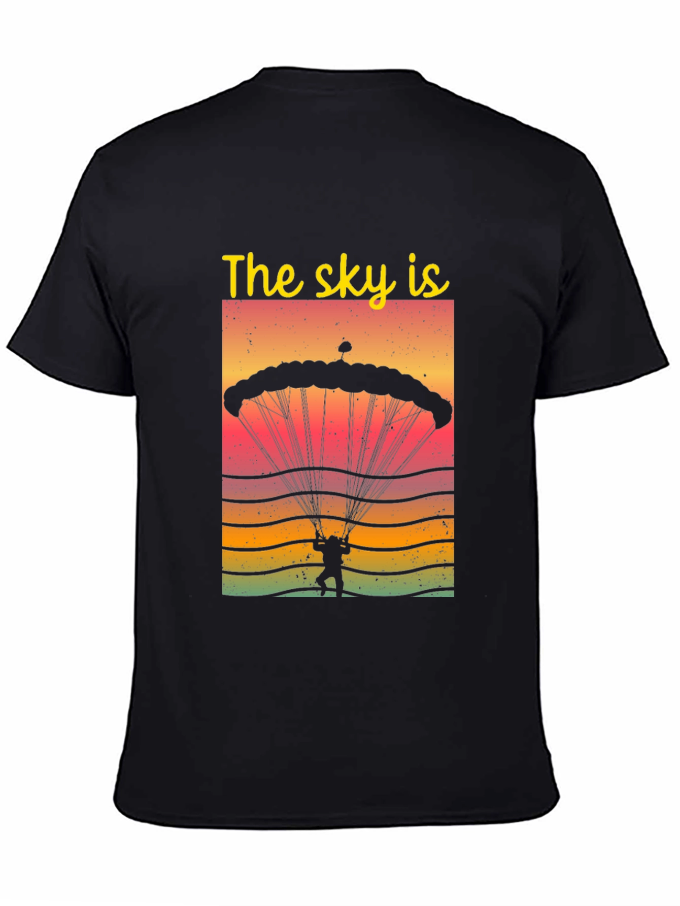 Skydiving Parachute Graphic Tee - The Sky Is