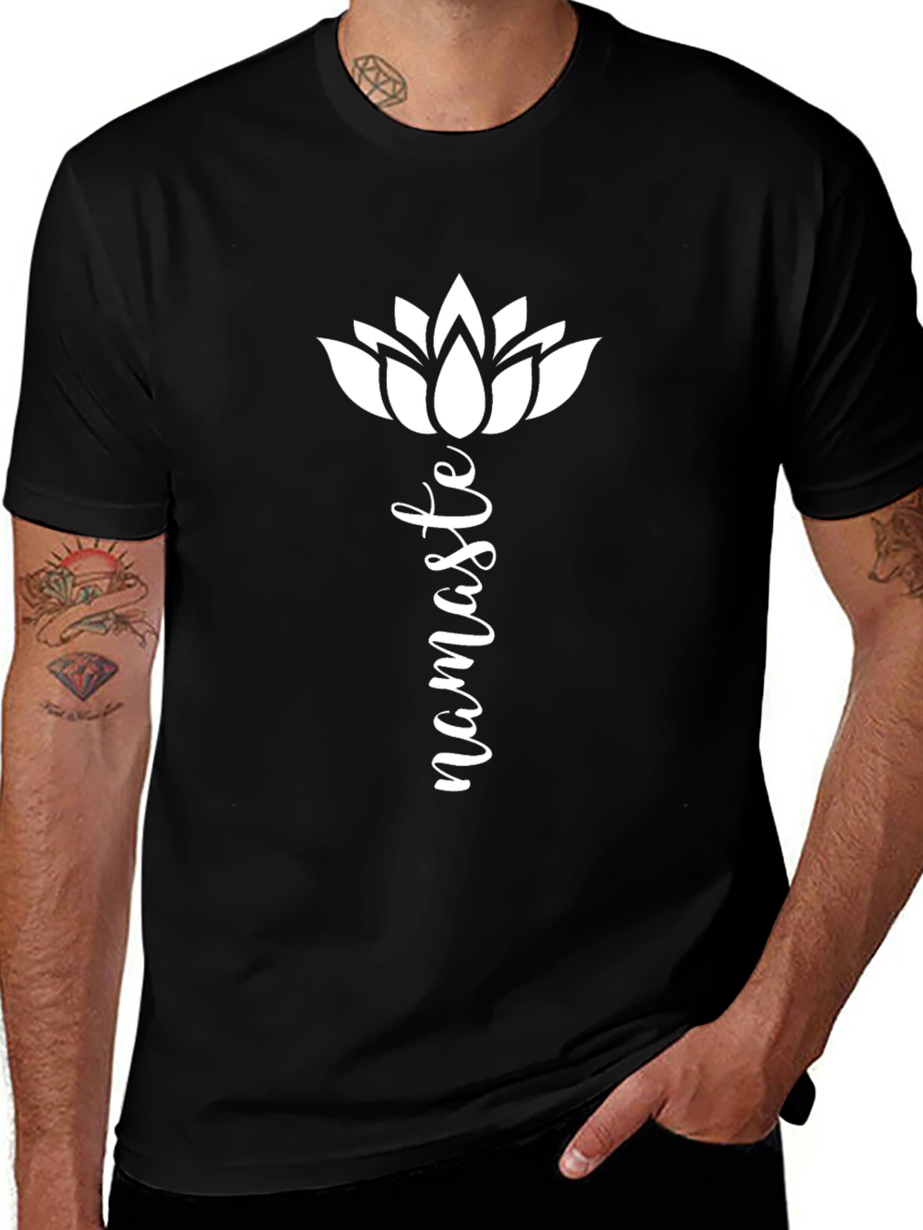 Namaste Lotus Flower Graphic T-Shirt