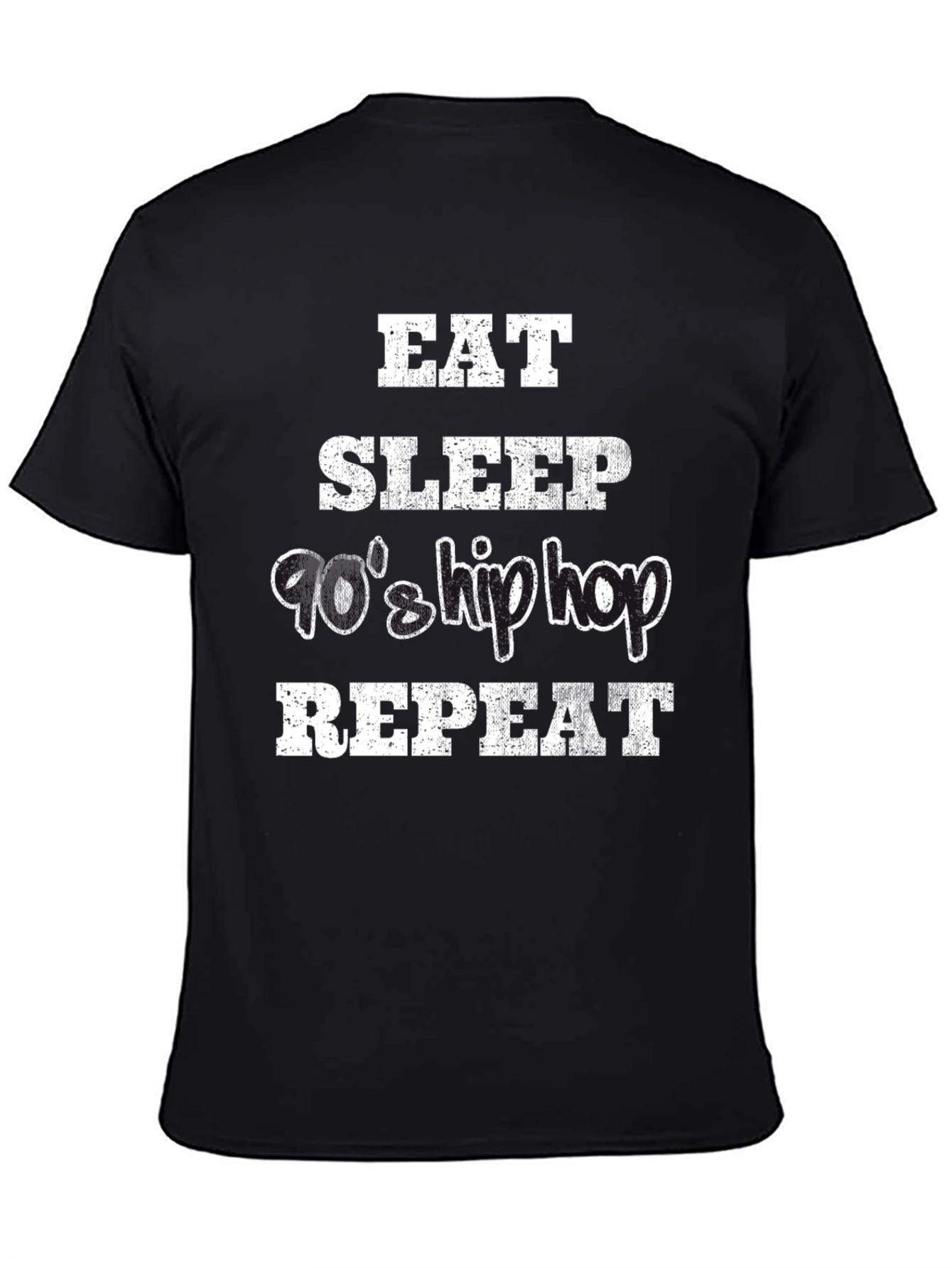 Eat Sleep 90s Hip Hop Repeat Black T-Shirt