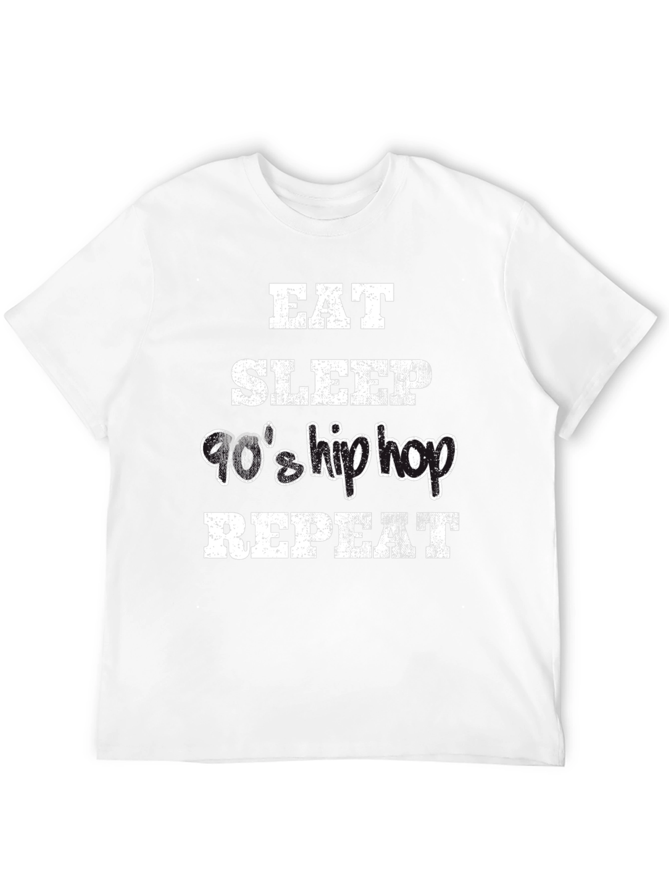 Eat Sleep 90s Hip Hop Repeat Black T-Shirt