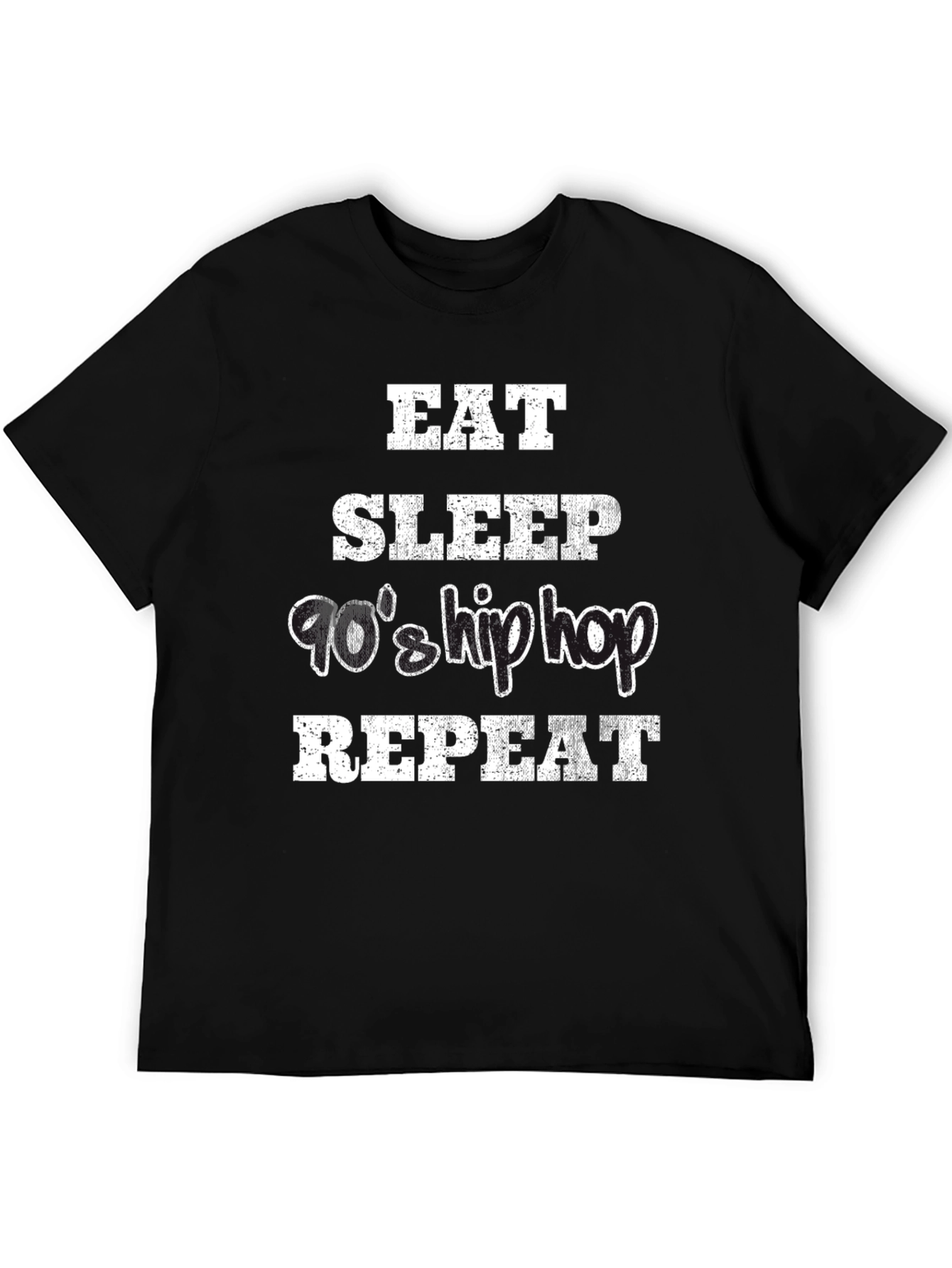 Eat Sleep 90s Hip Hop Repeat Black T-Shirt