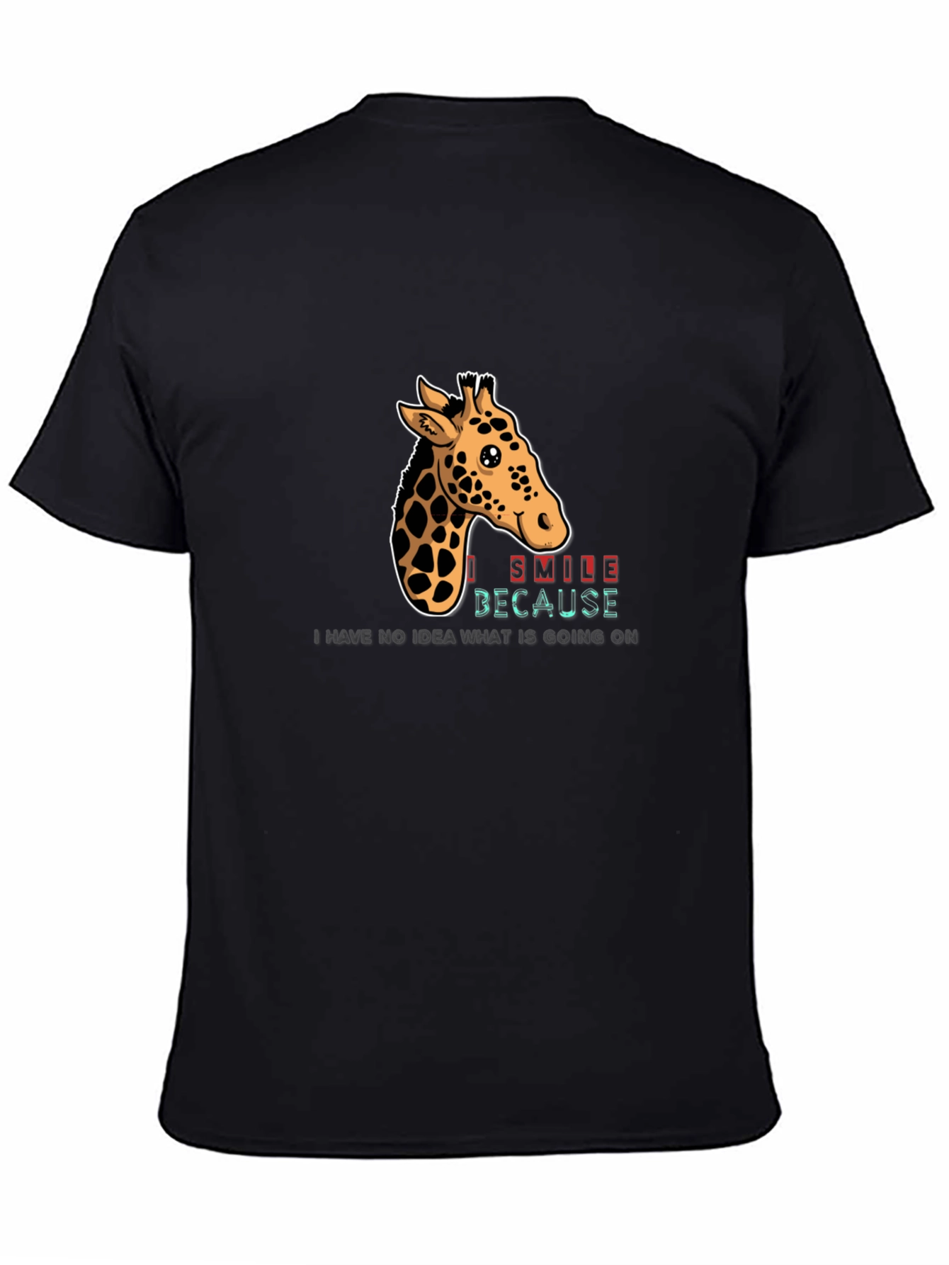 Giraffe Smile Graphic Tee - Black T-Shirt