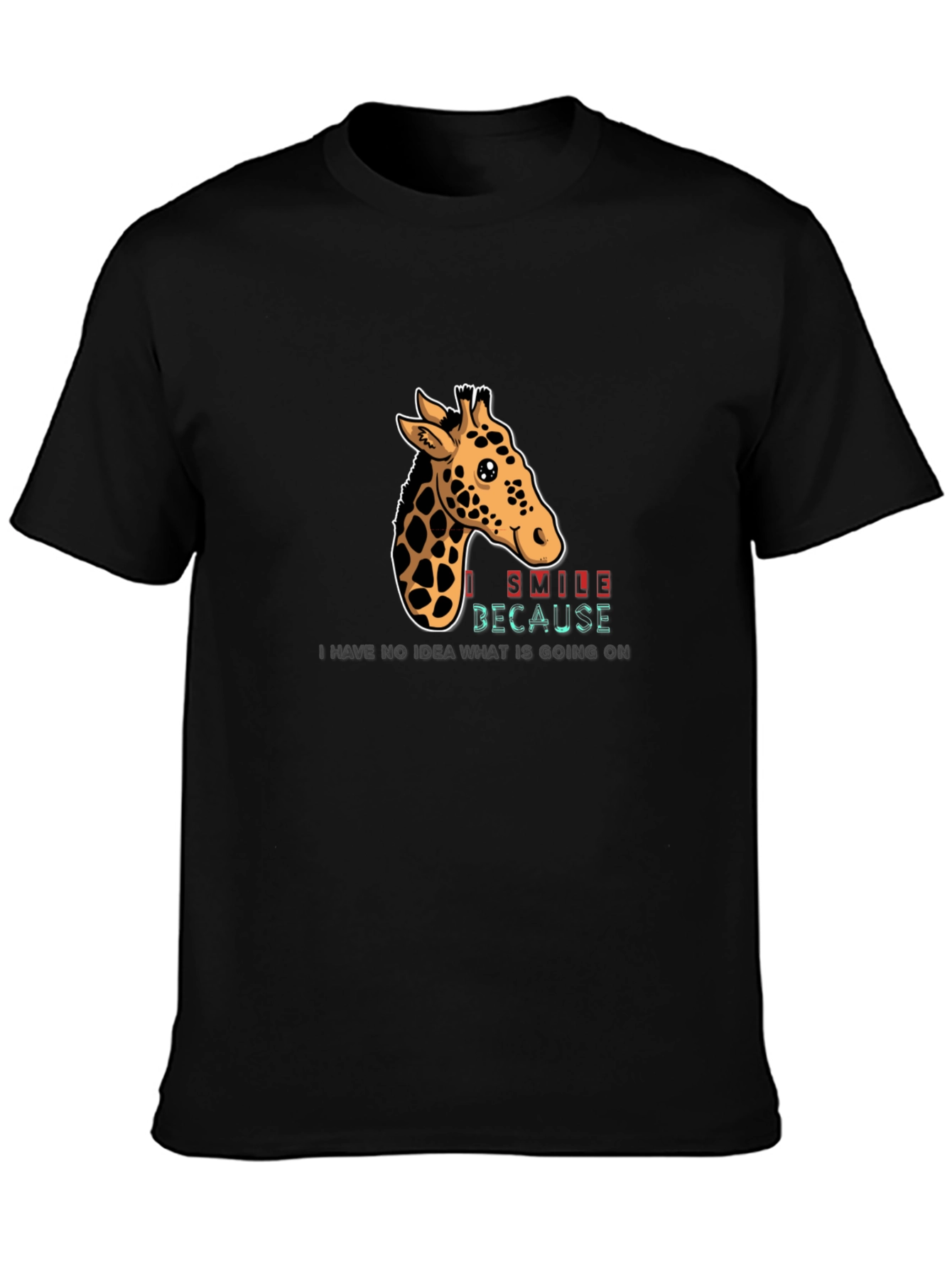 Giraffe Smile Graphic Tee - Black T-Shirt