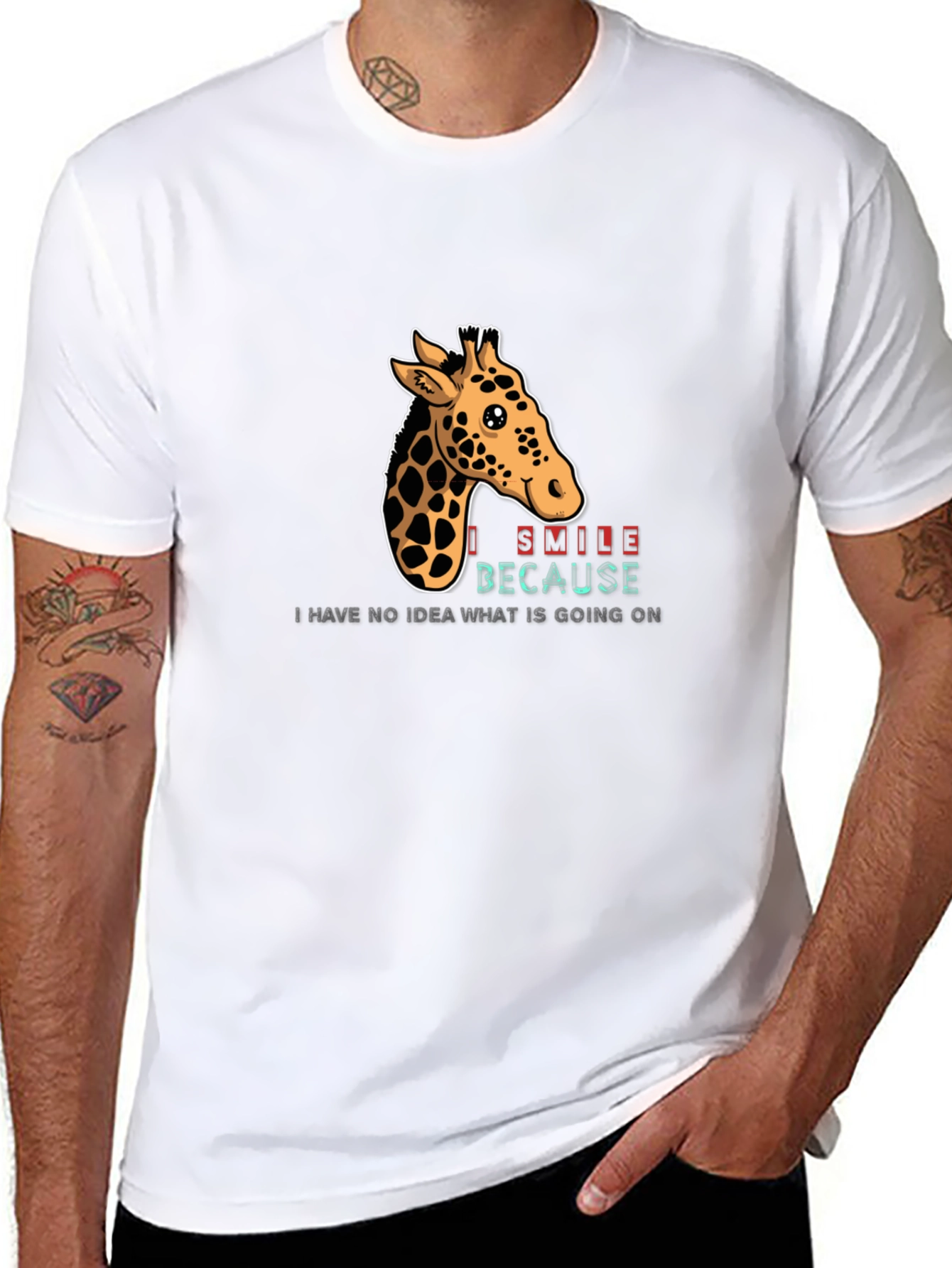 Giraffe Smile Graphic Tee - Black T-Shirt