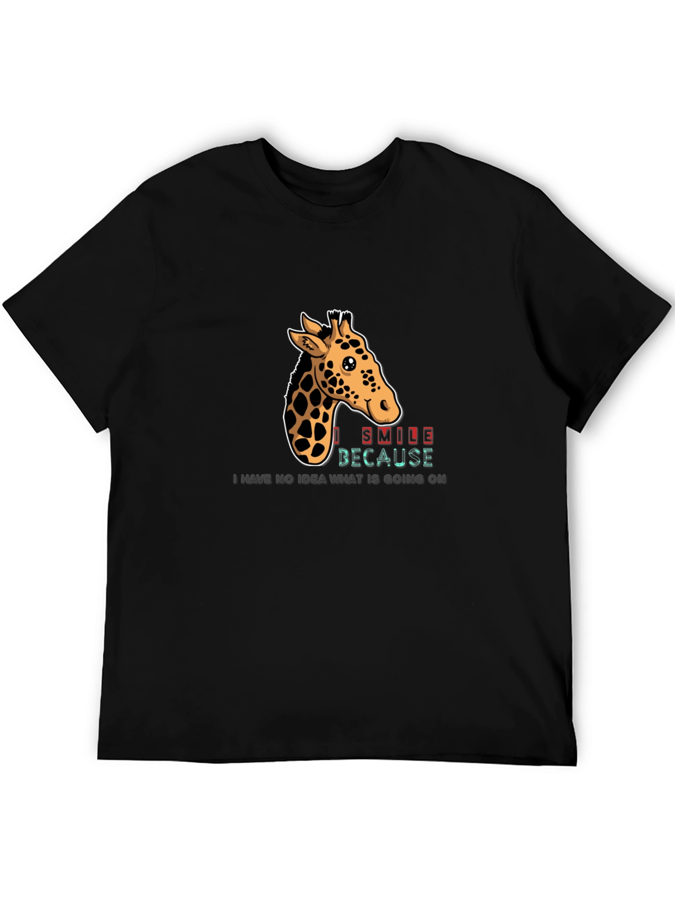 Giraffe Smile Graphic Tee - Black T-Shirt
