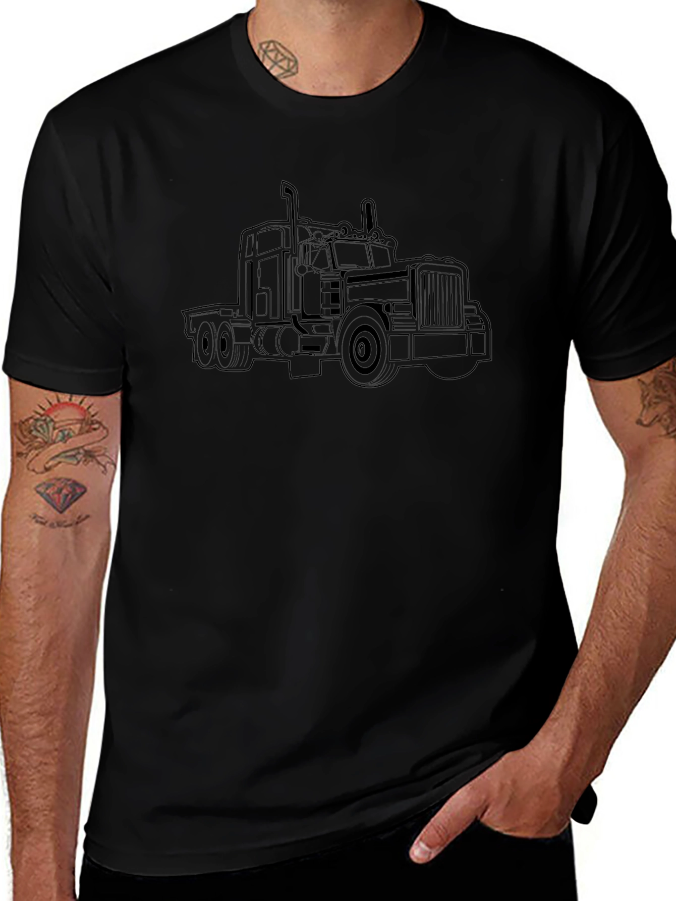 Black Truck Graphic Tee - Bold & Classic