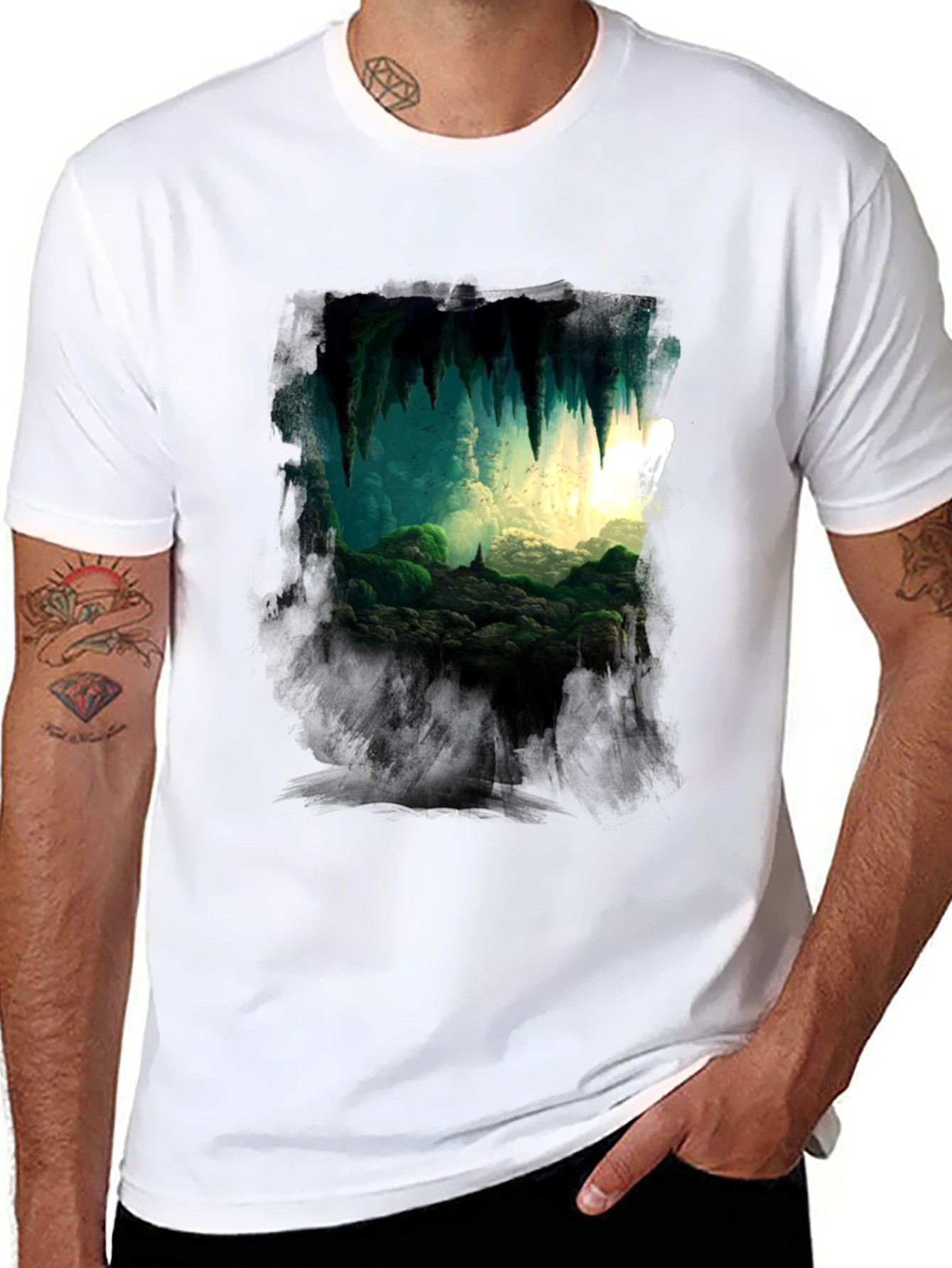 Cave Entrance Graphic Tee - Nature Scene