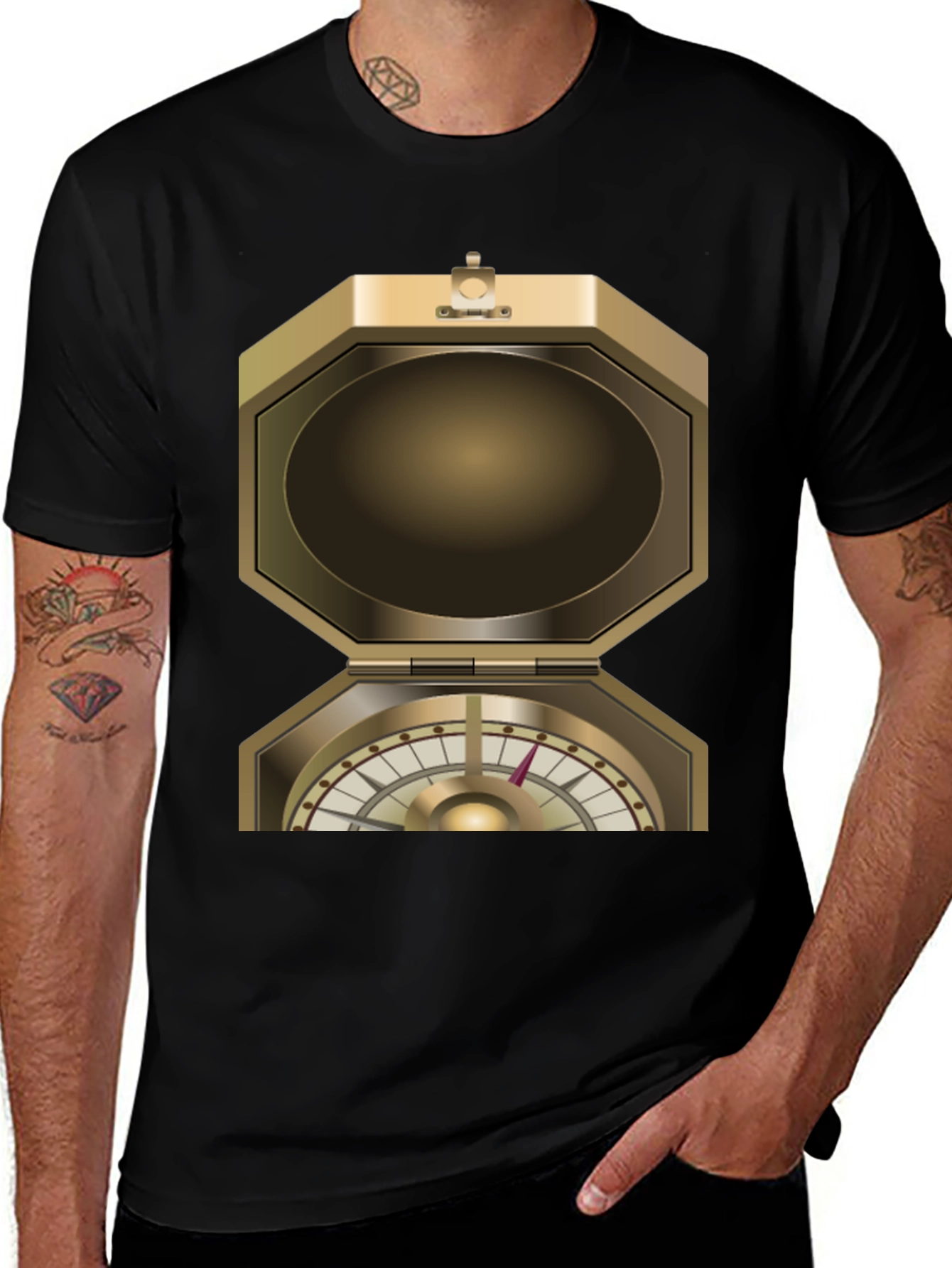 Novelty Compass Graphic T-Shirt