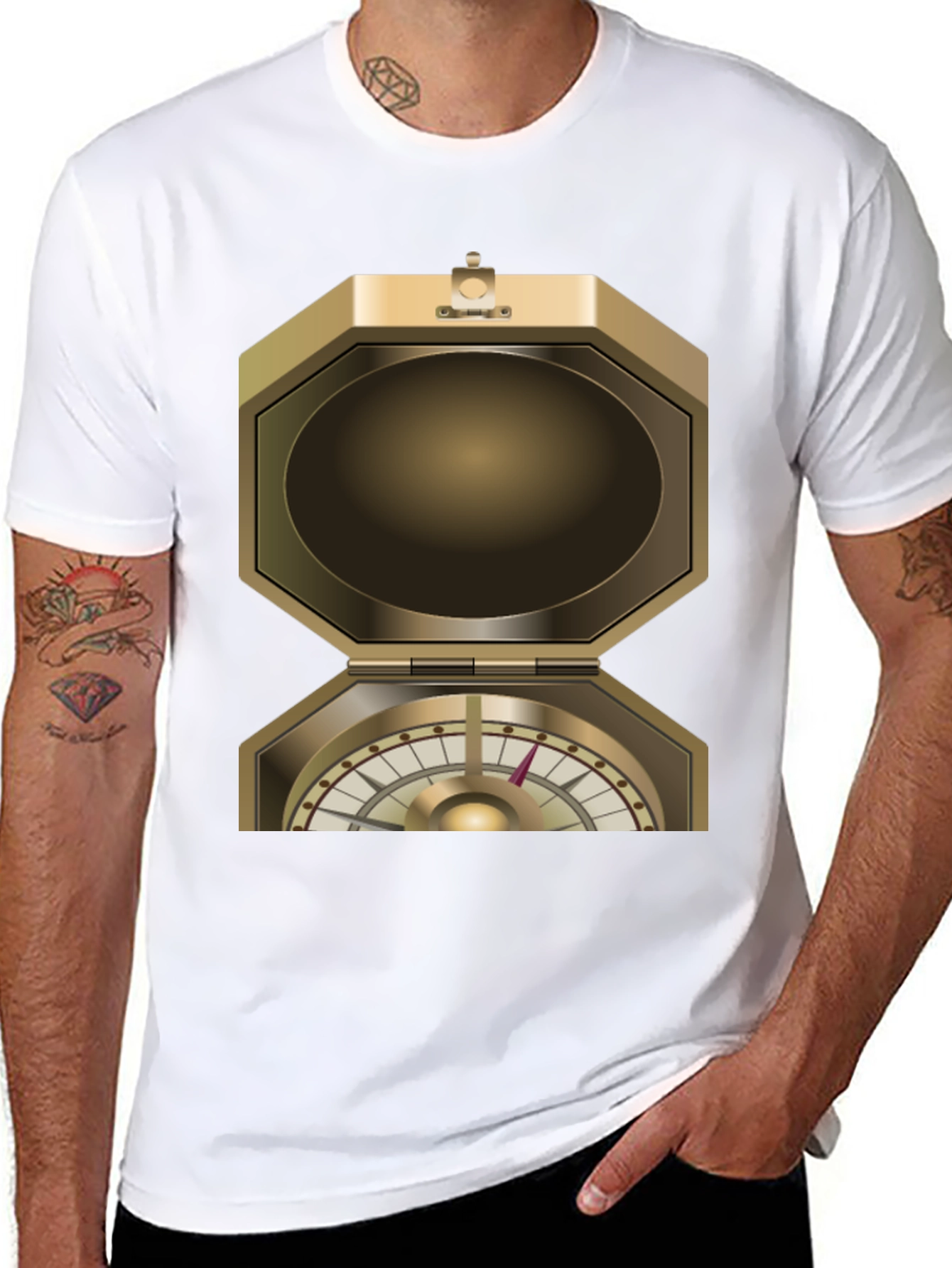 Novelty Compass Graphic T-Shirt